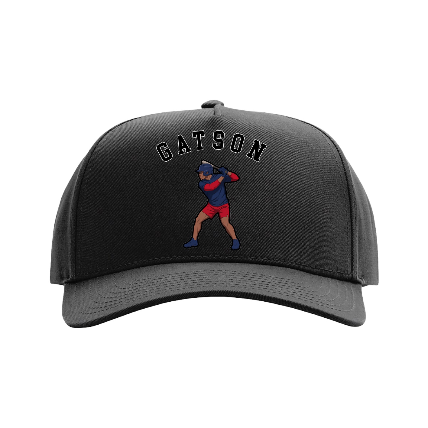 Full Fabric Five-Panel Champ Cap — Shirsey Arch in Black