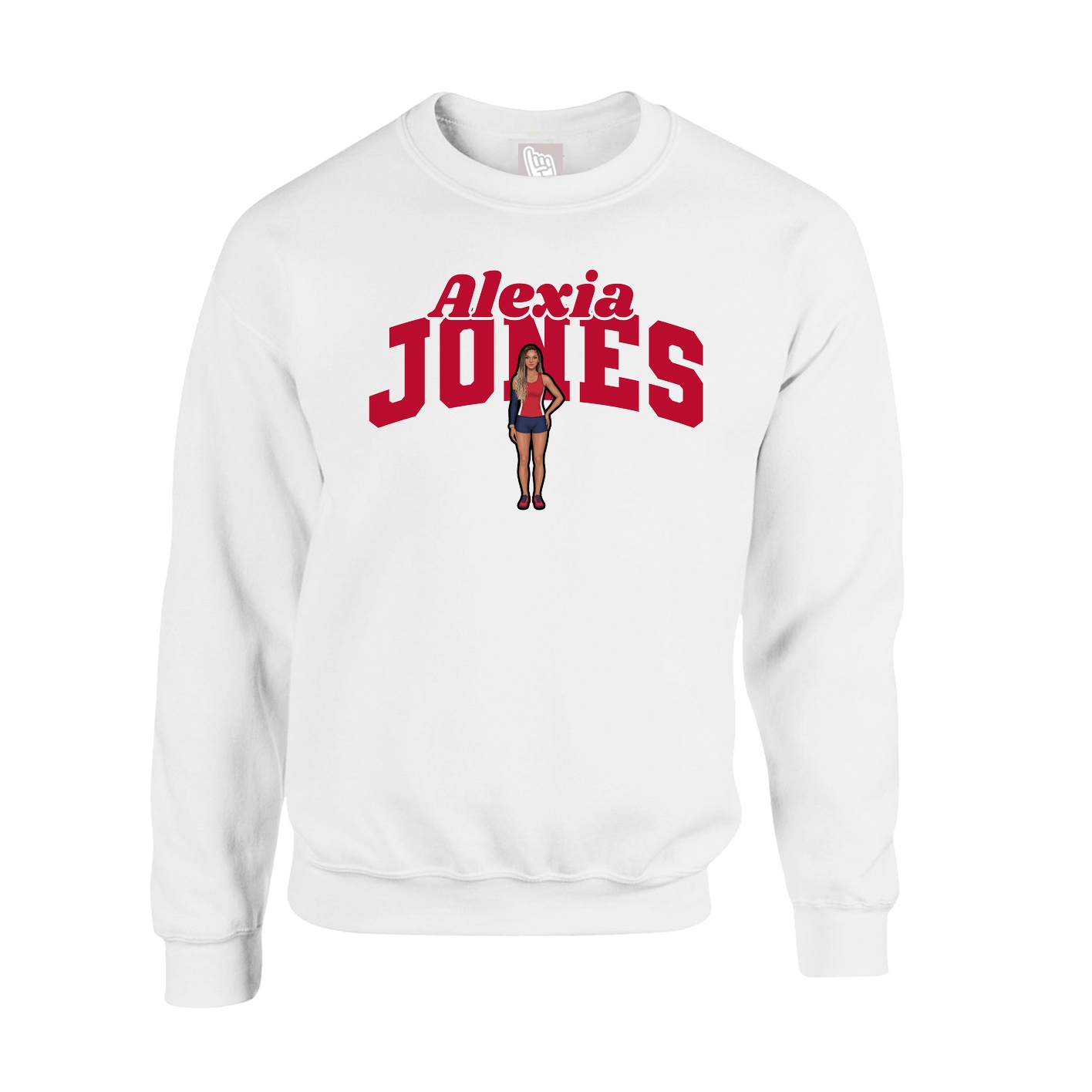 Fleece Crew — Signature Arch in White