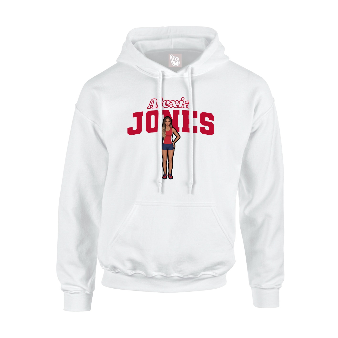 Hoodie — Name Arch in White