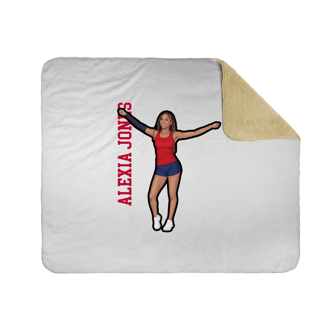 Throw Blanket — Name Vertical in White