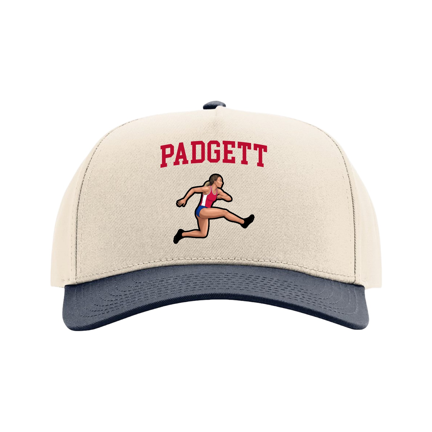 Full Fabric Five-Panel Champ Cap — Shirsey in Cream/Navy