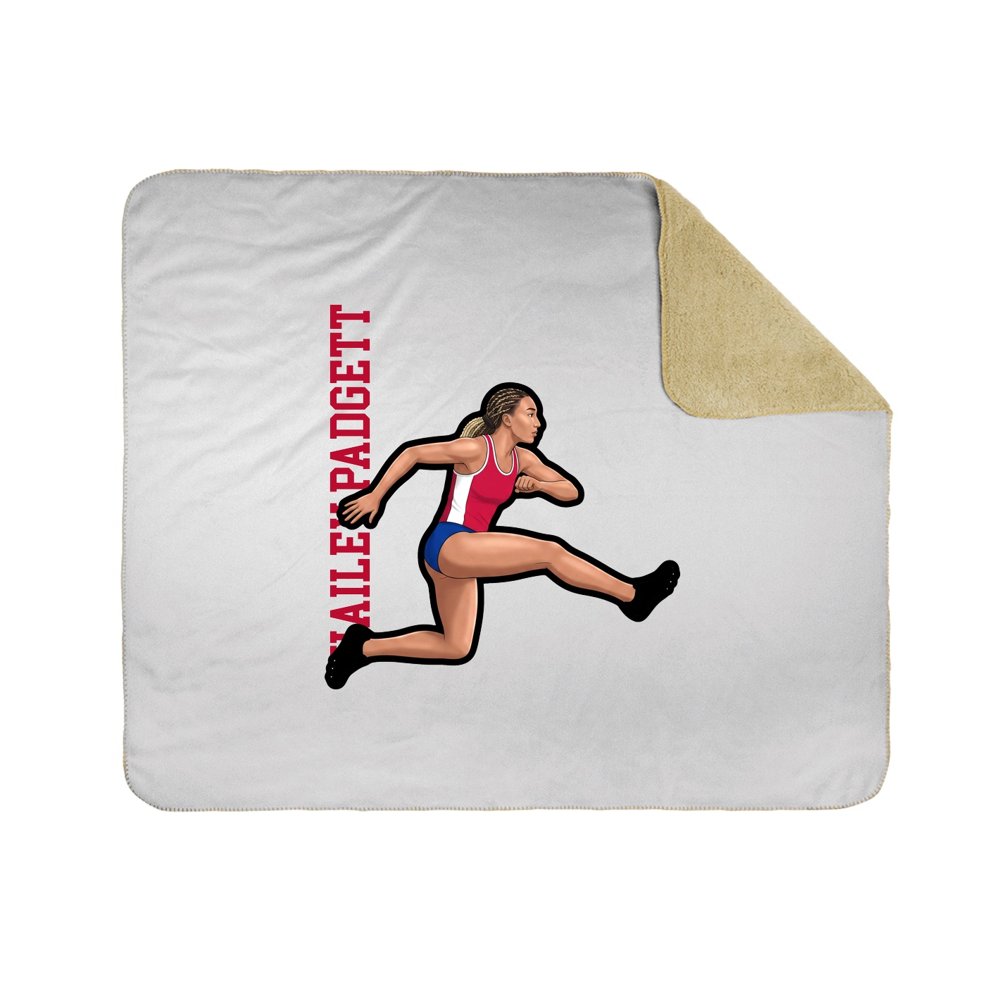 Throw Blanket — Name Vertical in White