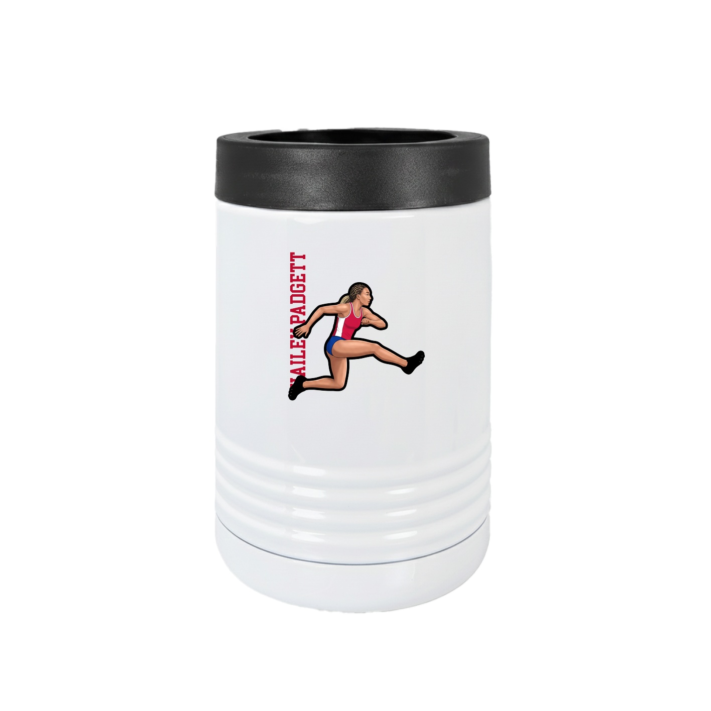 Beverage Holder — Name Vertical in White
