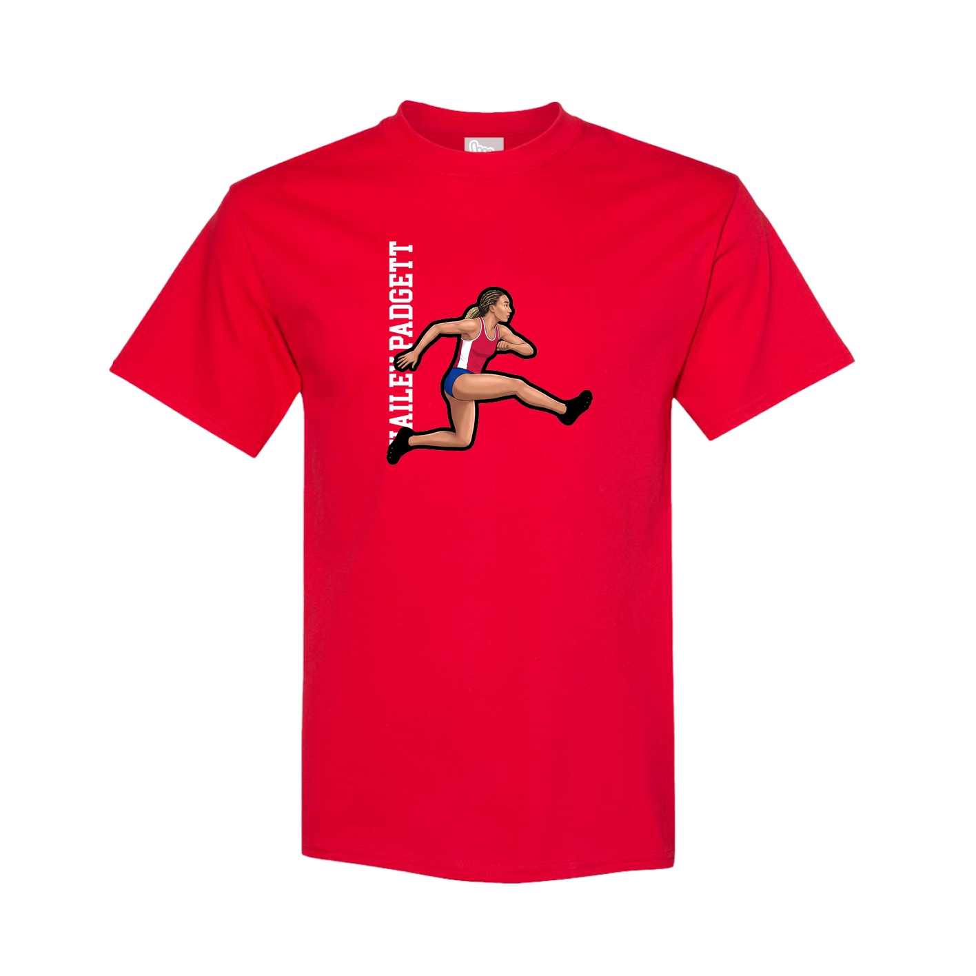 Youth Tee — Name Vertical in Red