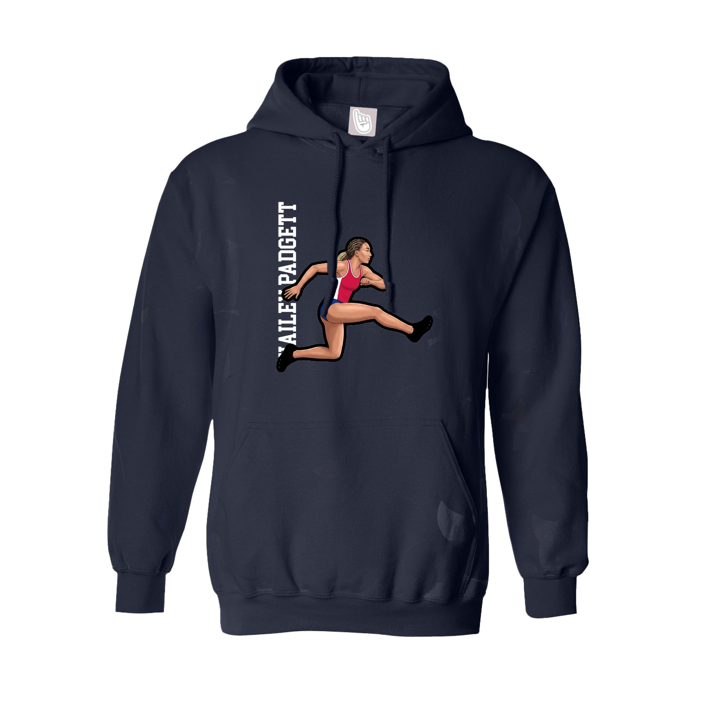 Youth Hoodie — Name Vertical in Navy