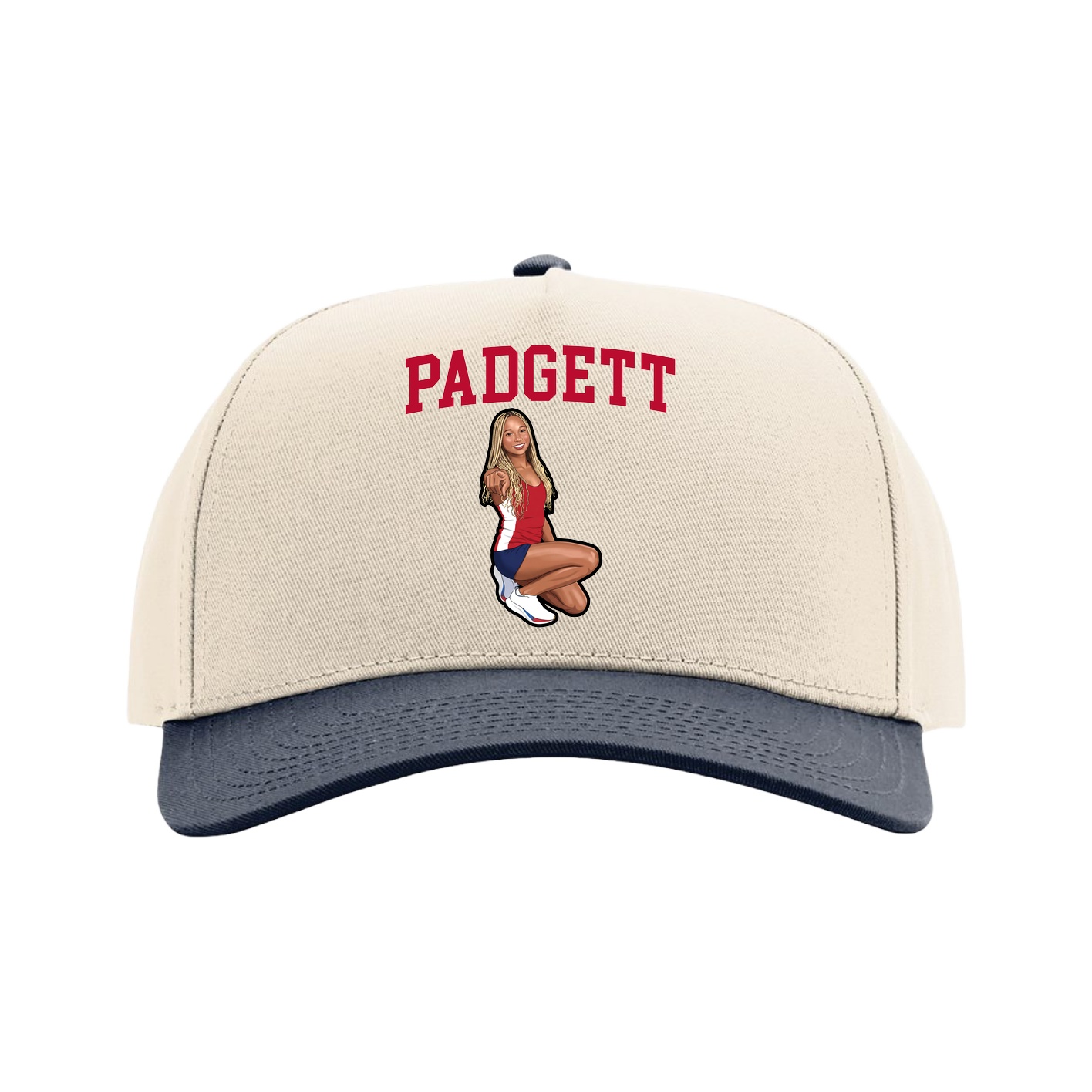 Full Fabric Five-Panel Champ Cap — Shirsey in Cream/Navy