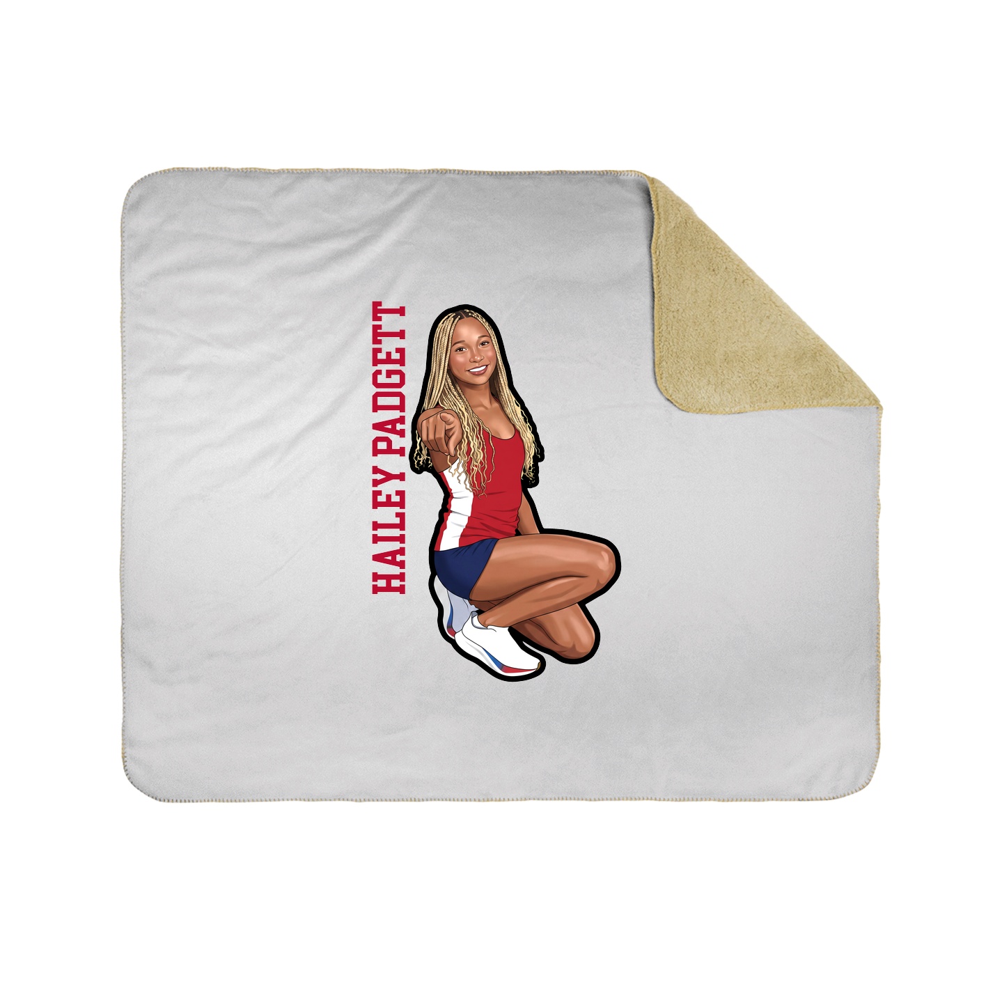 Throw Blanket — Name Vertical in White