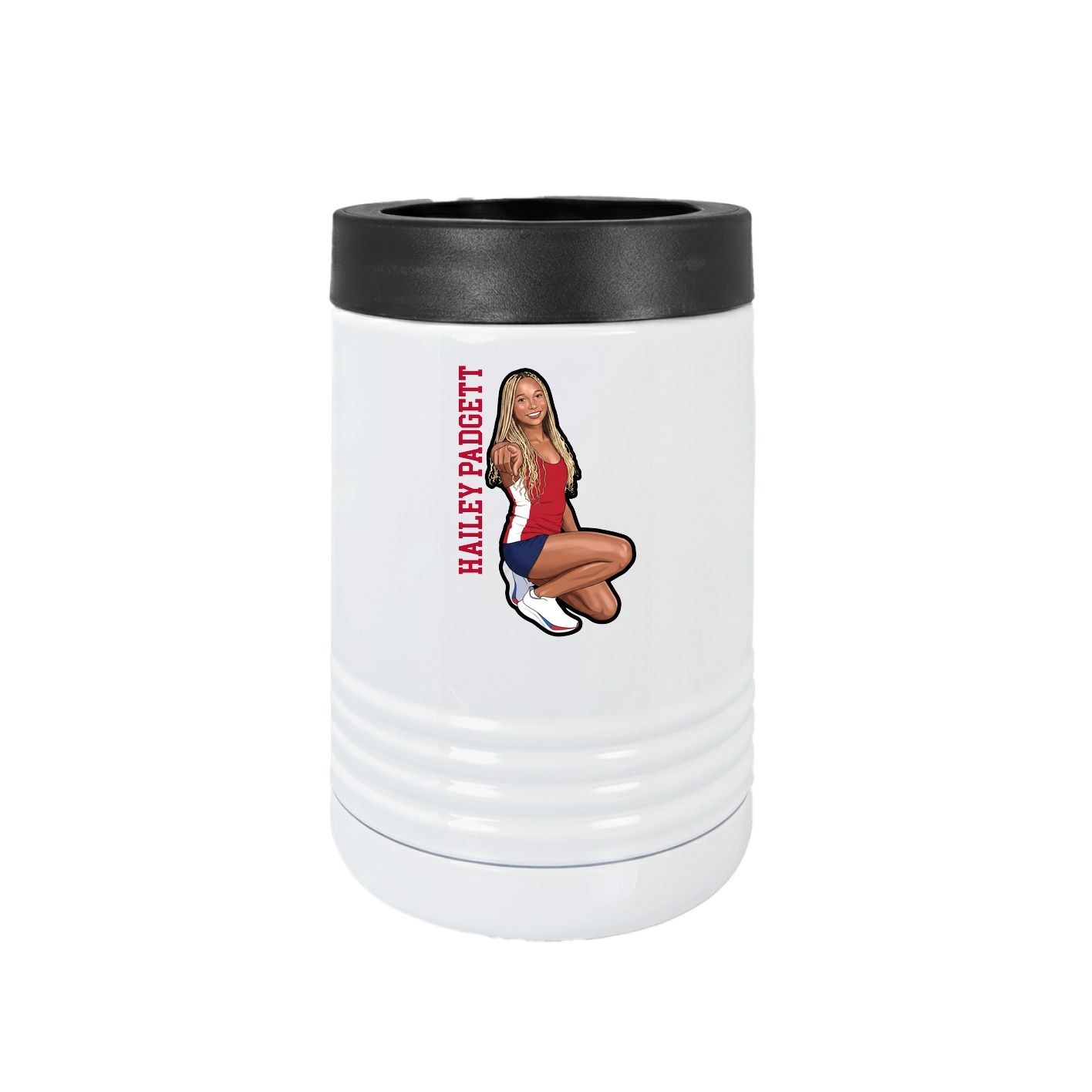Beverage Holder — Name Vertical in White