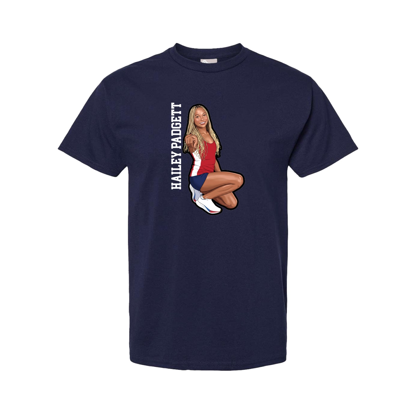 Tee — Name Vertical in Navy