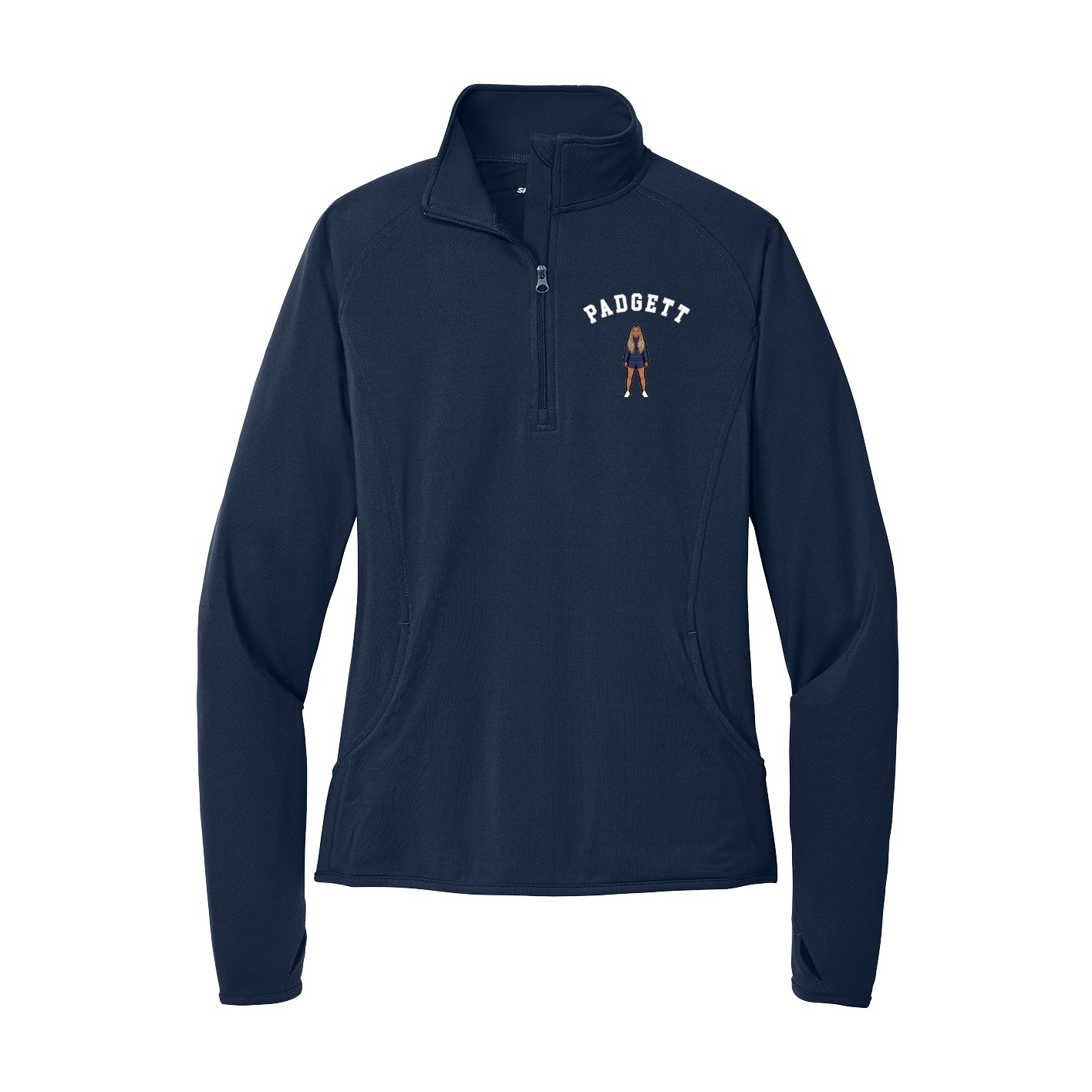Women's Q-Zip Pullover — Shirsey Arch in Navy