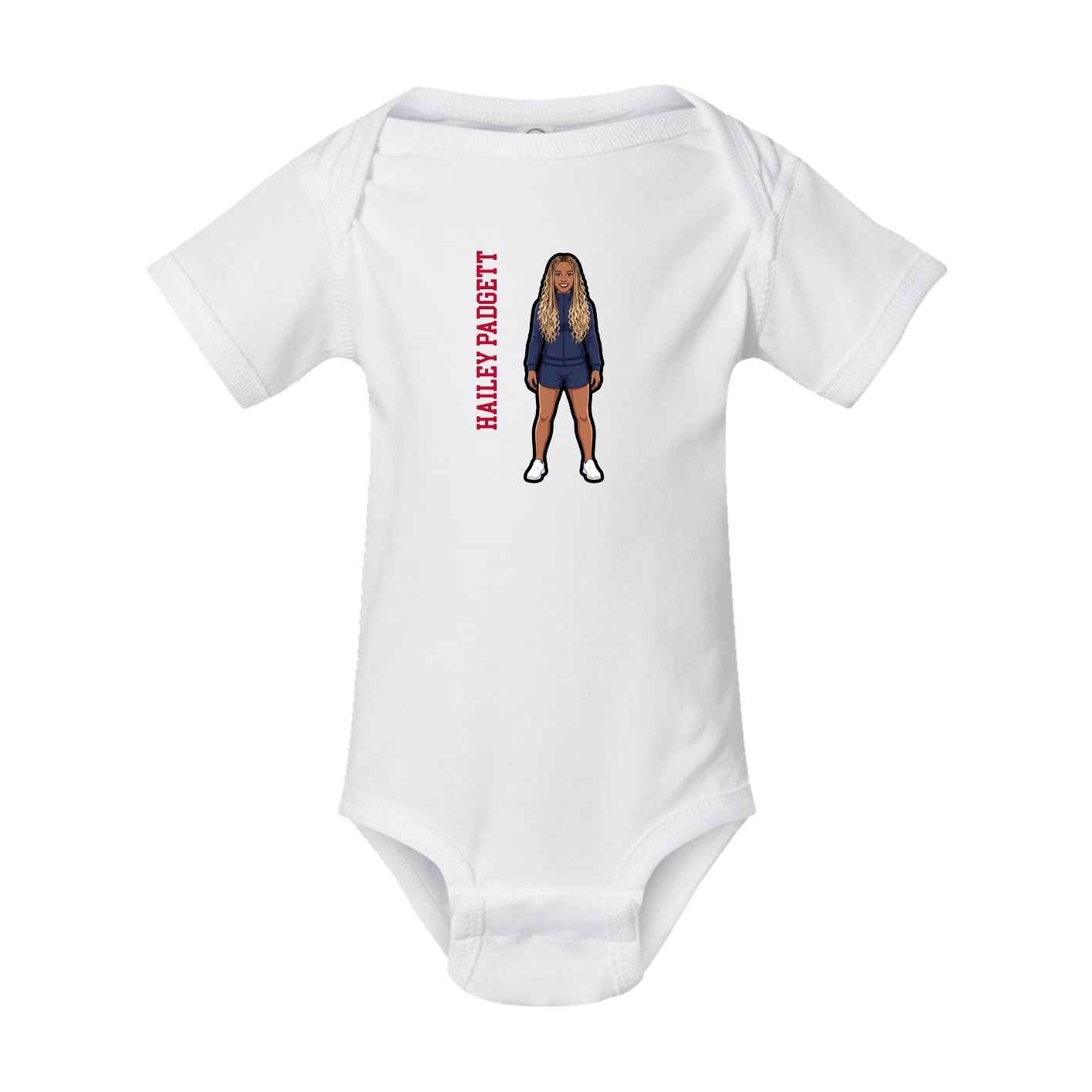 Baby Onesie — Name Vertical in White