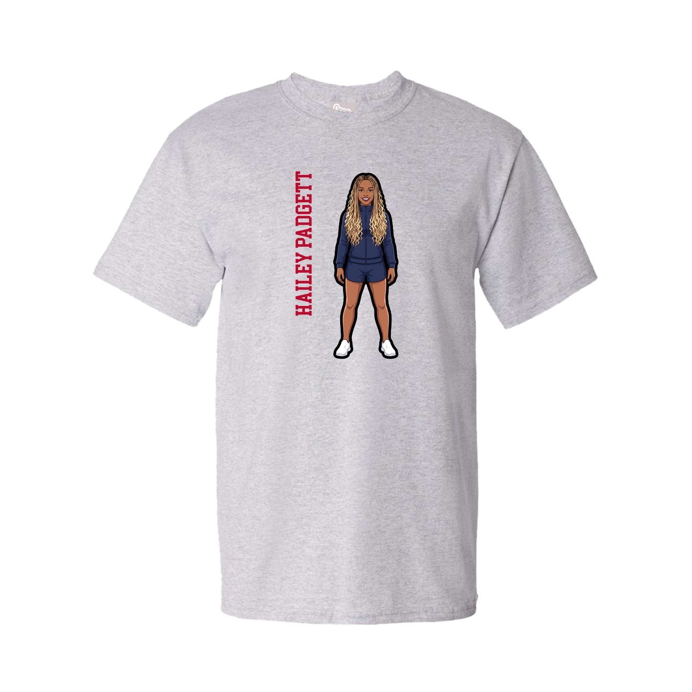 Tee — Name Vertical in Grey