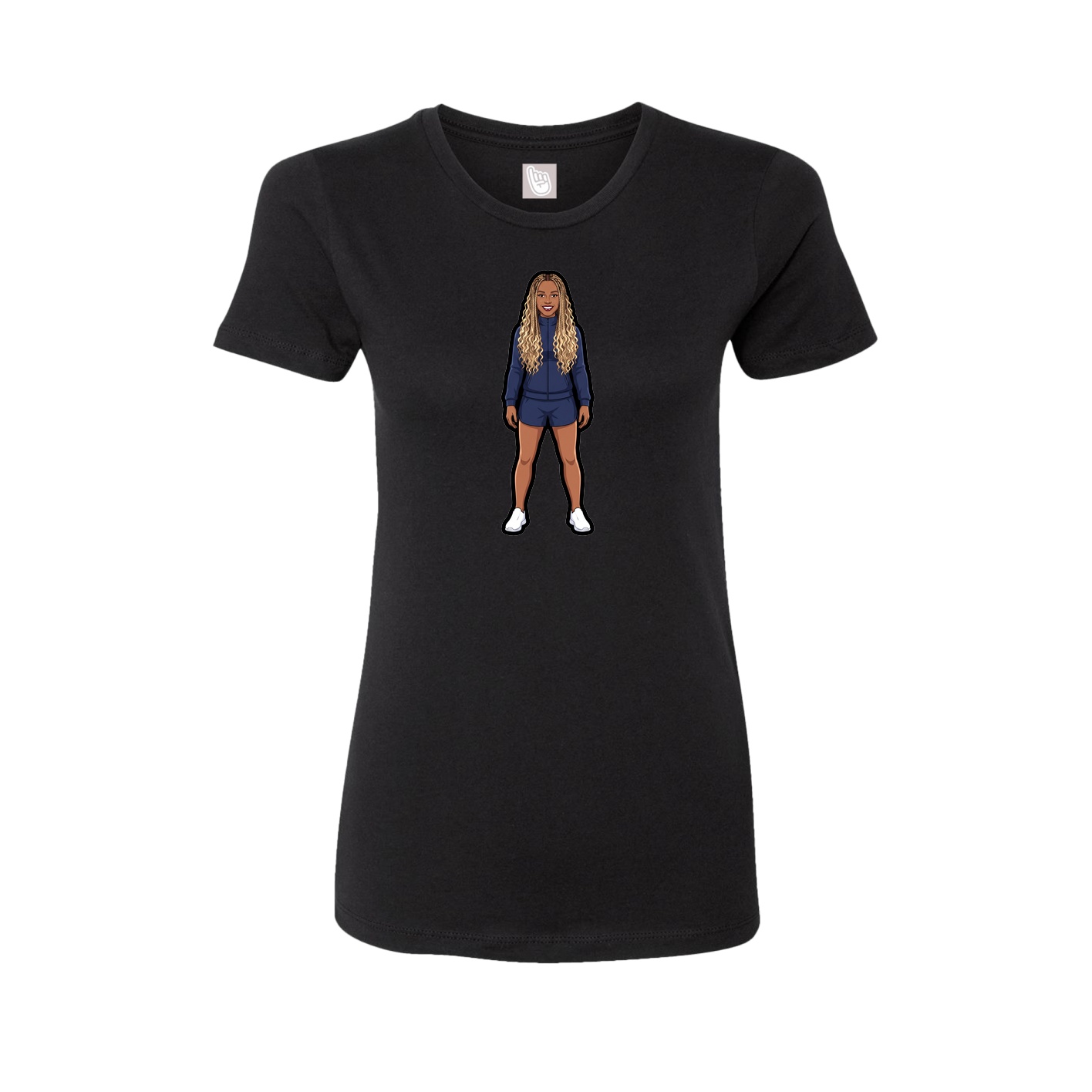Fitted Women's Tee — Name Vertical in Black