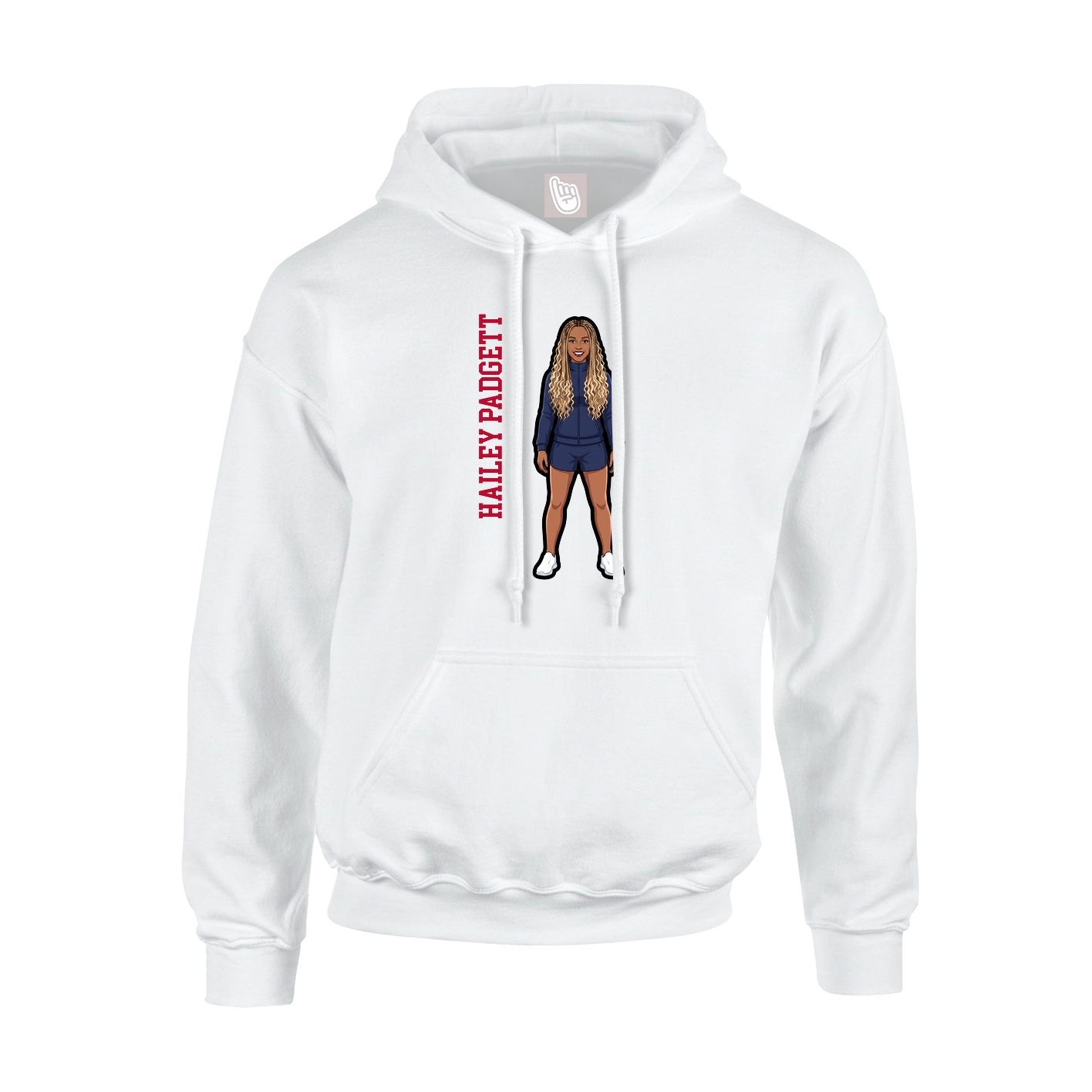 Hoodie — Name Vertical in White