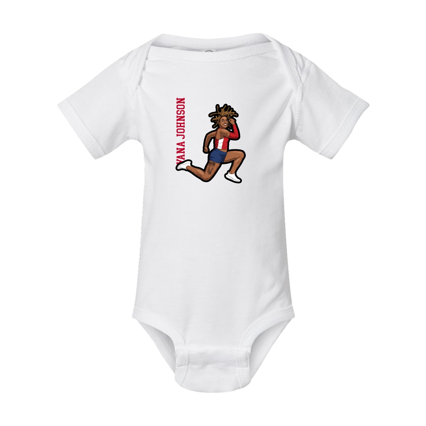 Baby Onesie — Name Vertical in White