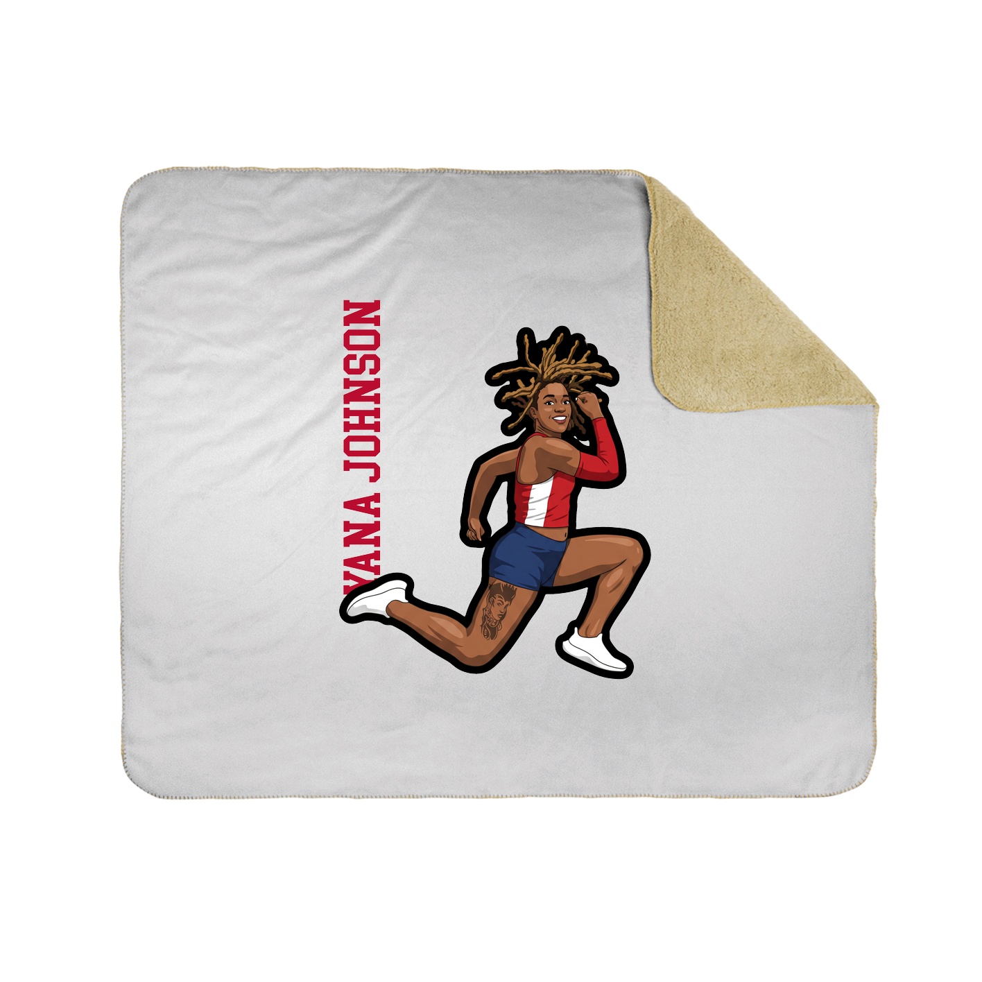 Throw Blanket — Name Vertical in White