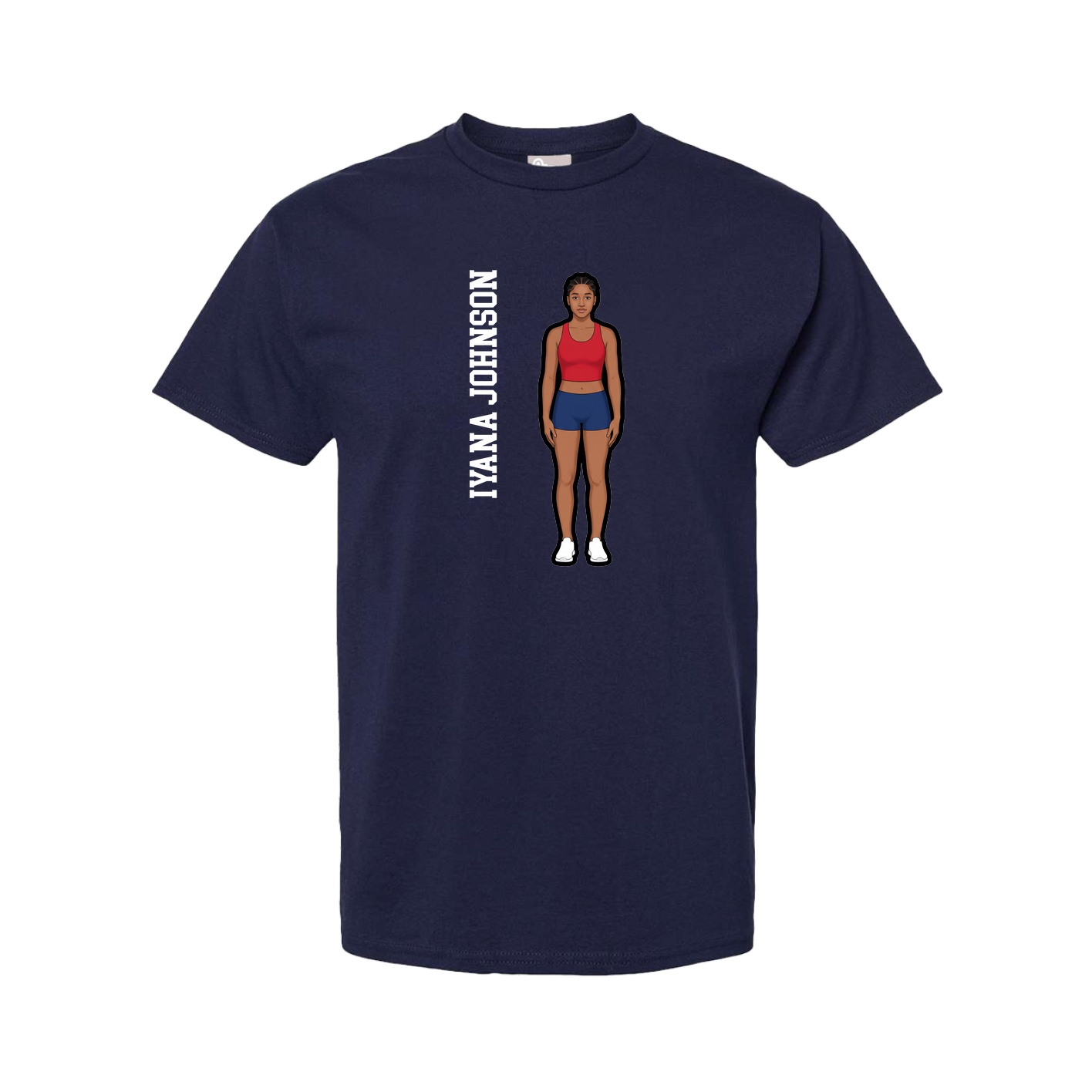 Tee — Name Vertical in Navy