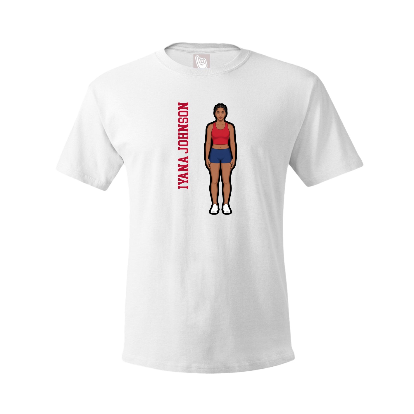 Youth Tee — Name Vertical in White