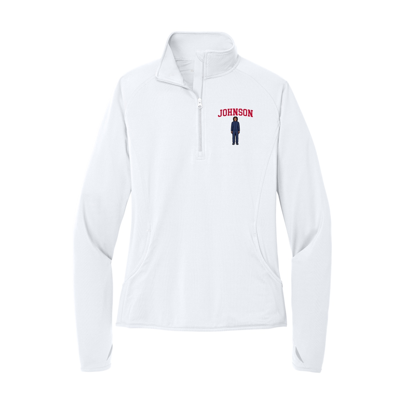 Women's Q-Zip Pullover — Shirsey in White