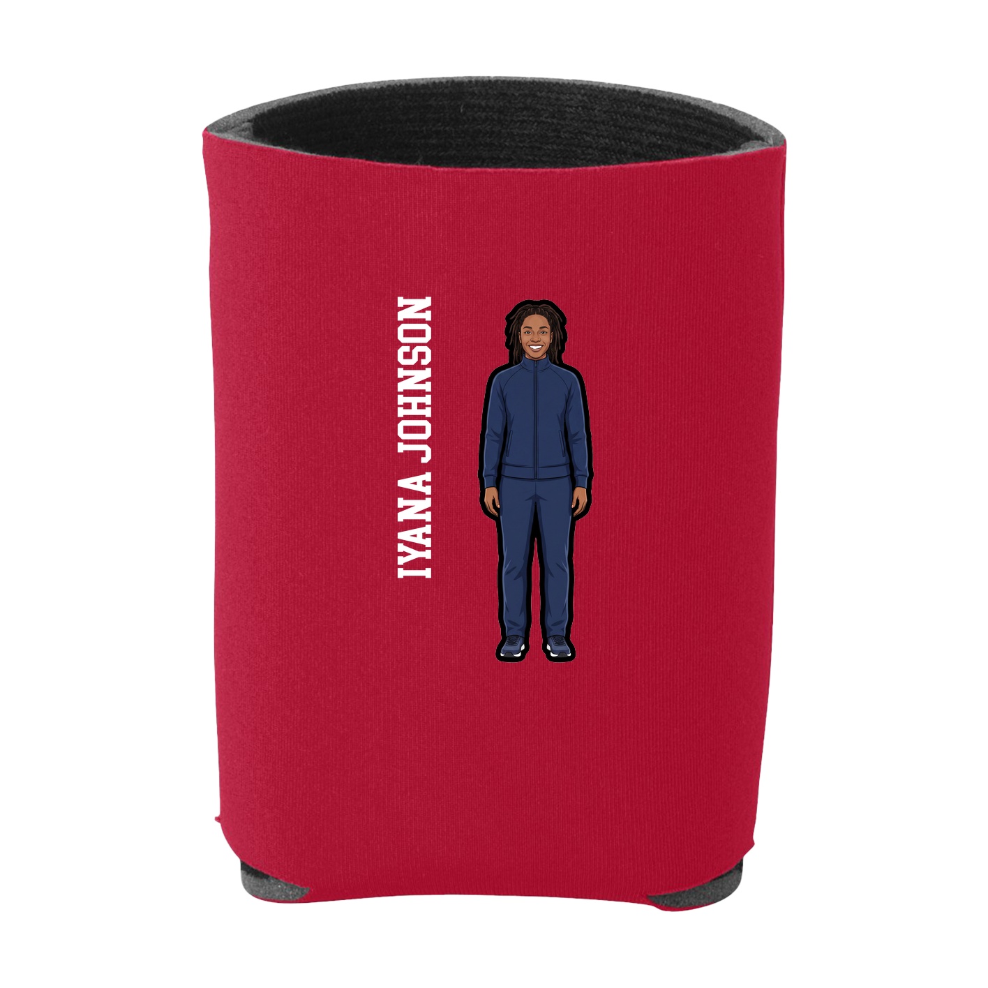 Can Holder — Name Vertical in Red