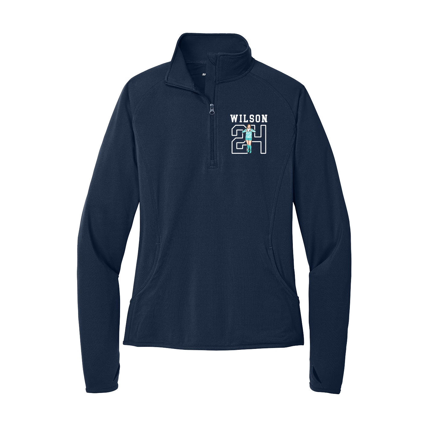 Women's Q-Zip Pullover — Shirsey in Navy