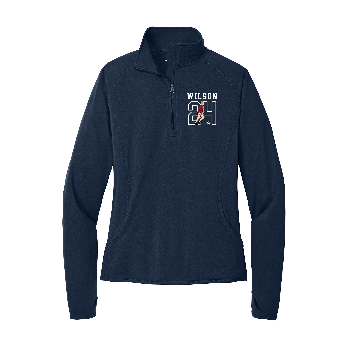 Women's Q-Zip Pullover — Shirsey in Navy