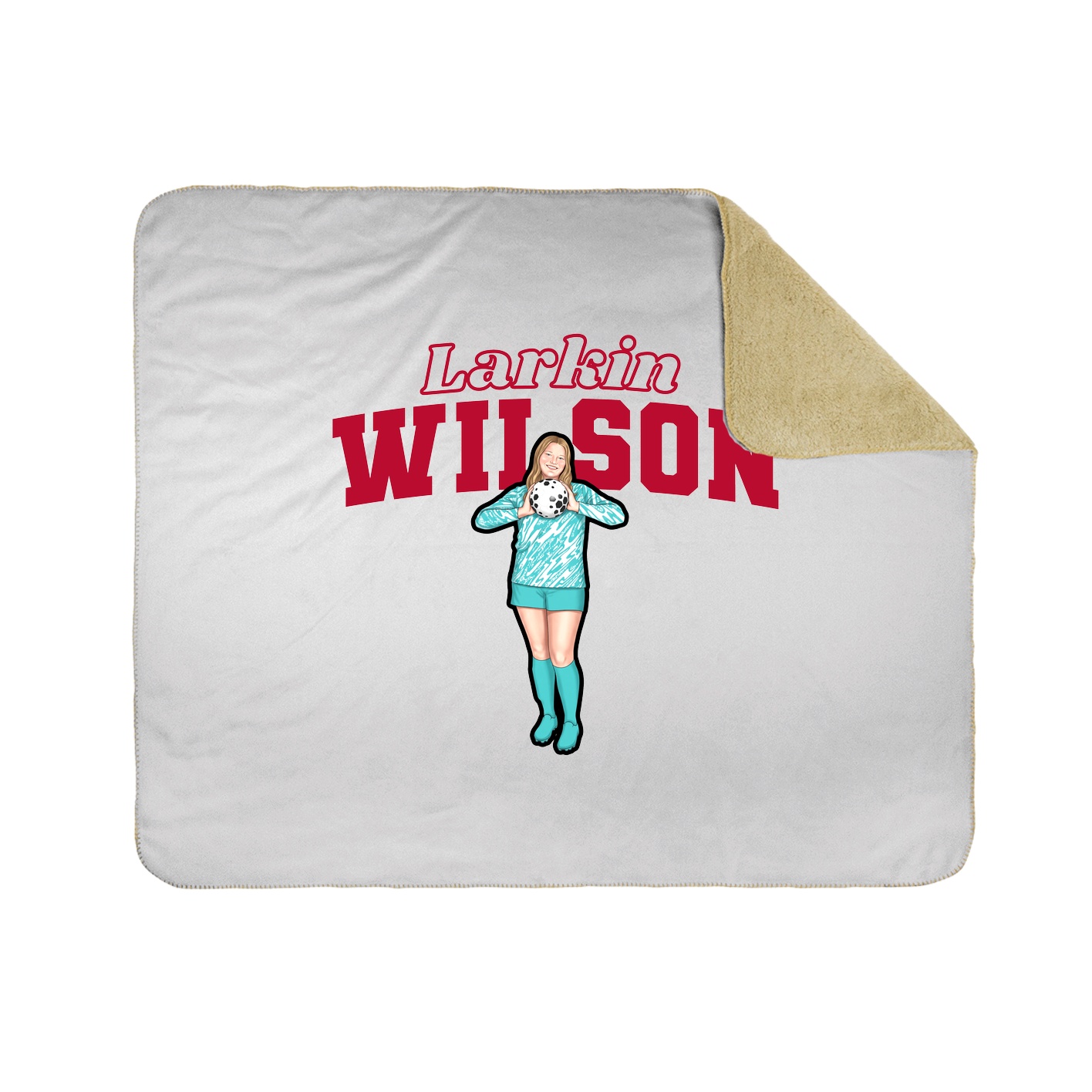 Throw Blanket — Name Arch in White