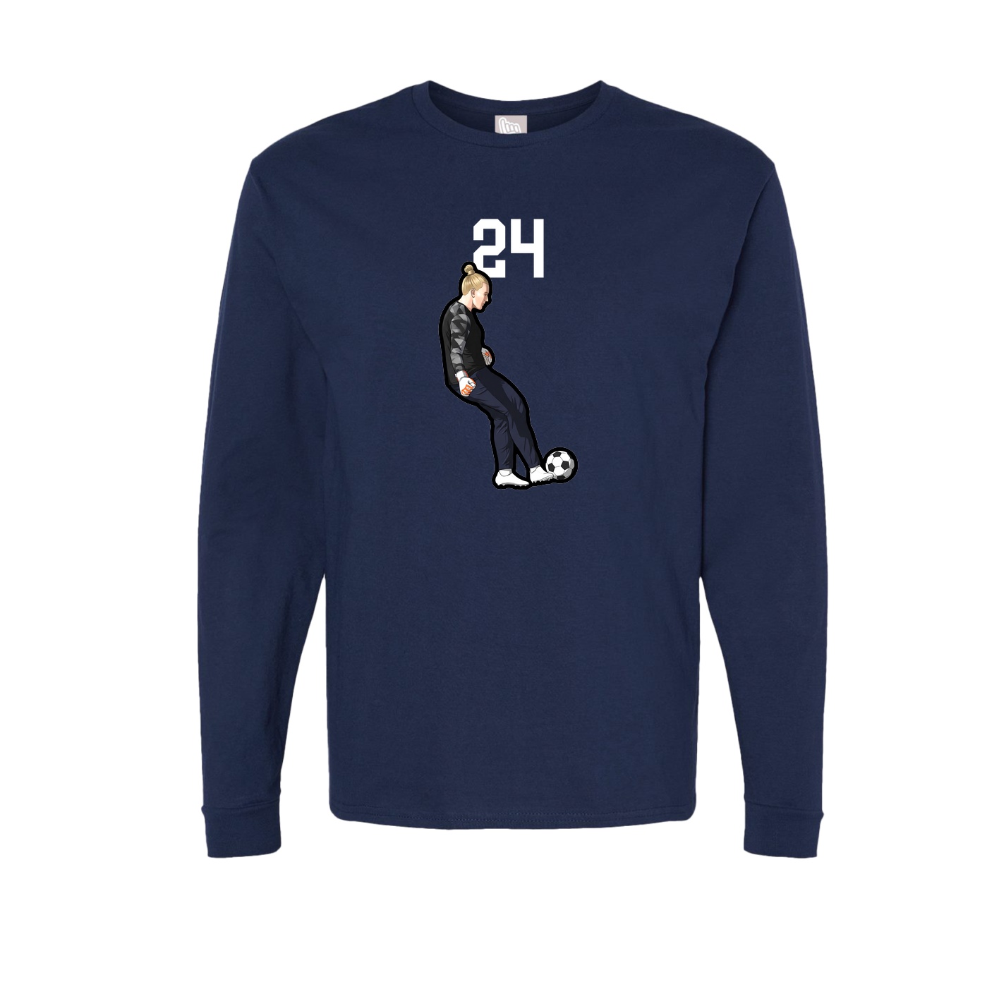 Long Sleeve Tee — Number Top in Navy