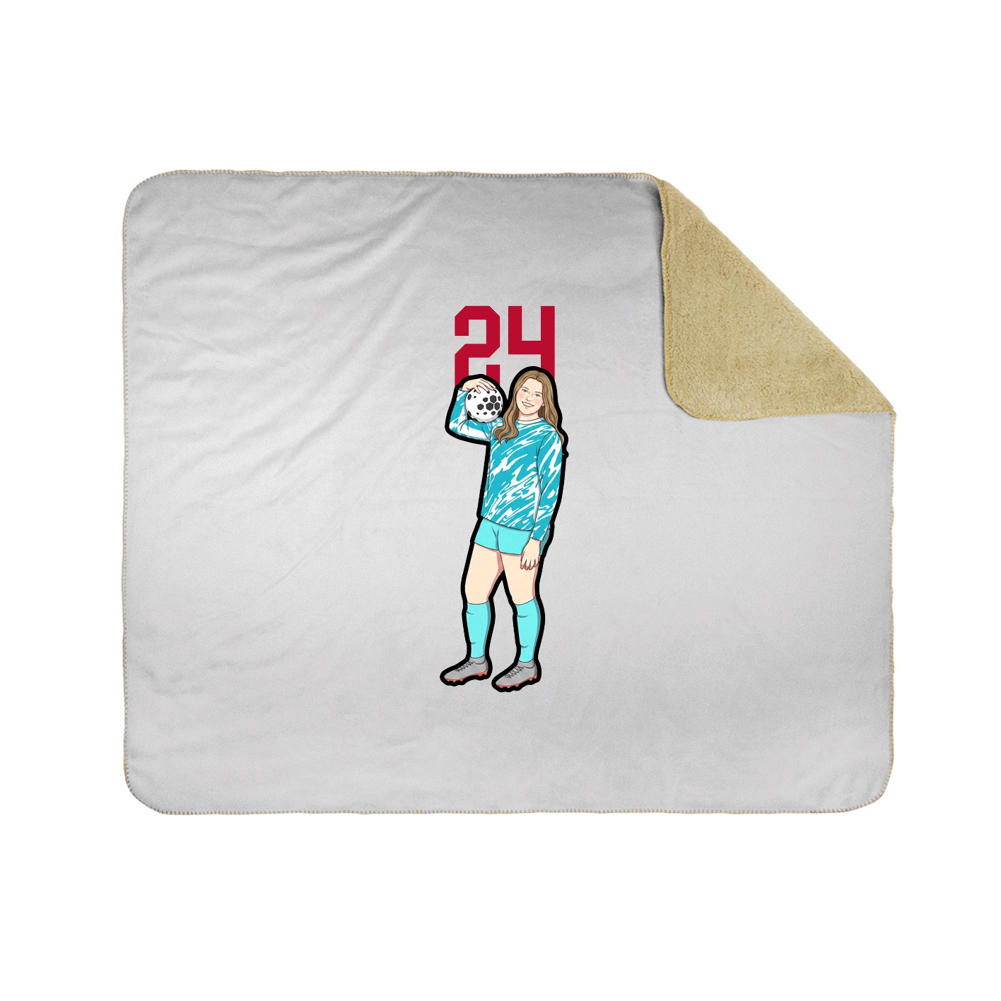 Throw Blanket — Number Top in White