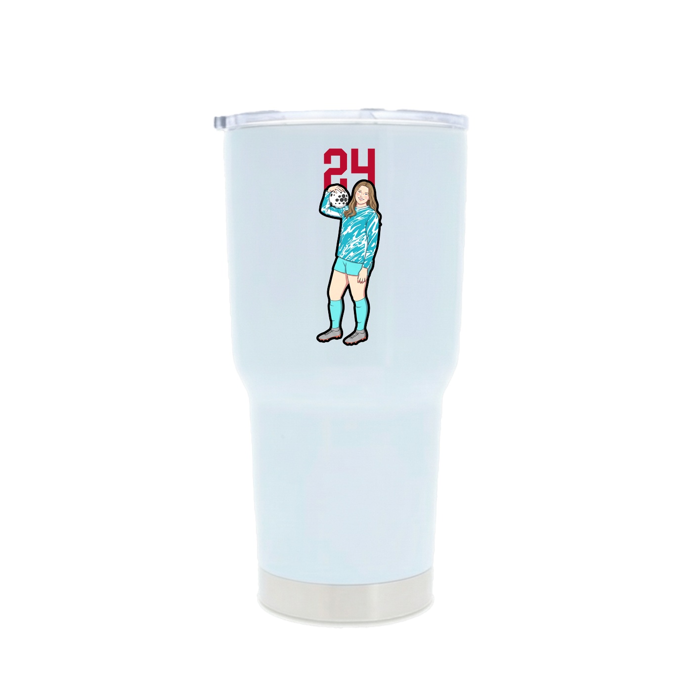 30oz Stainless Steel Tumbler — Number Top in White