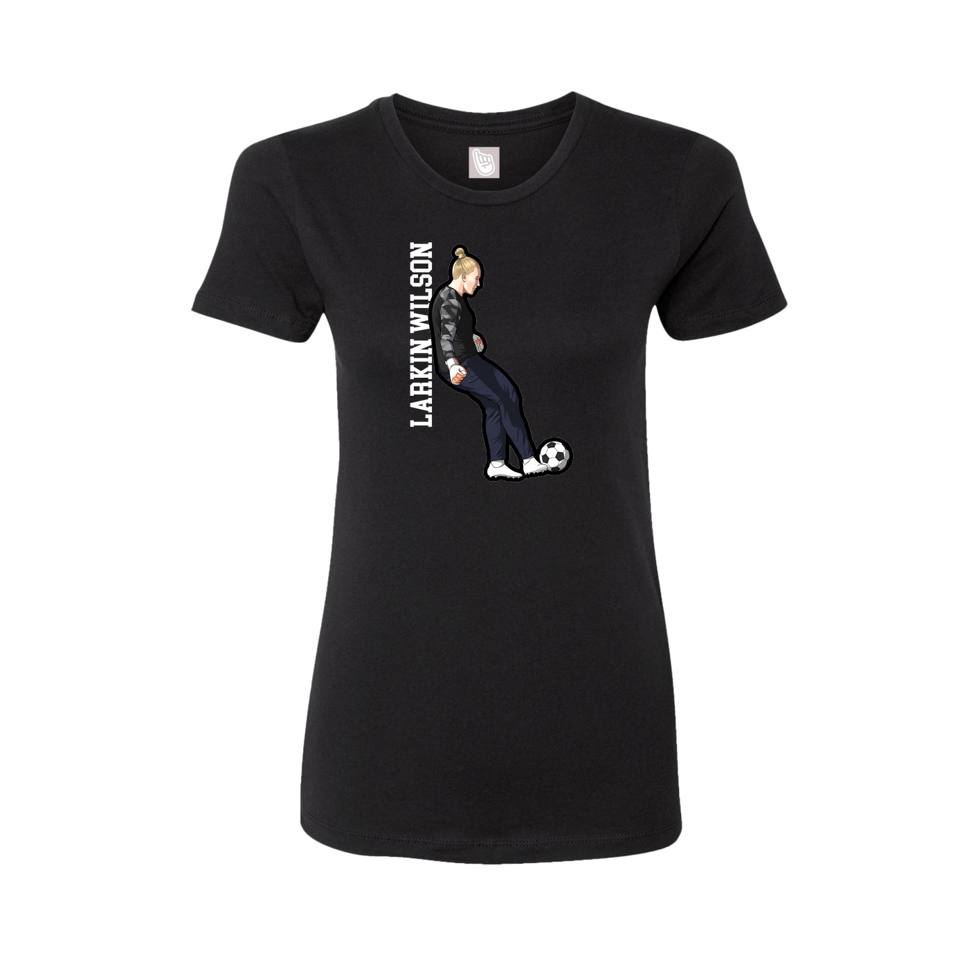 Fitted Women's Tee — Name Vertical in Black