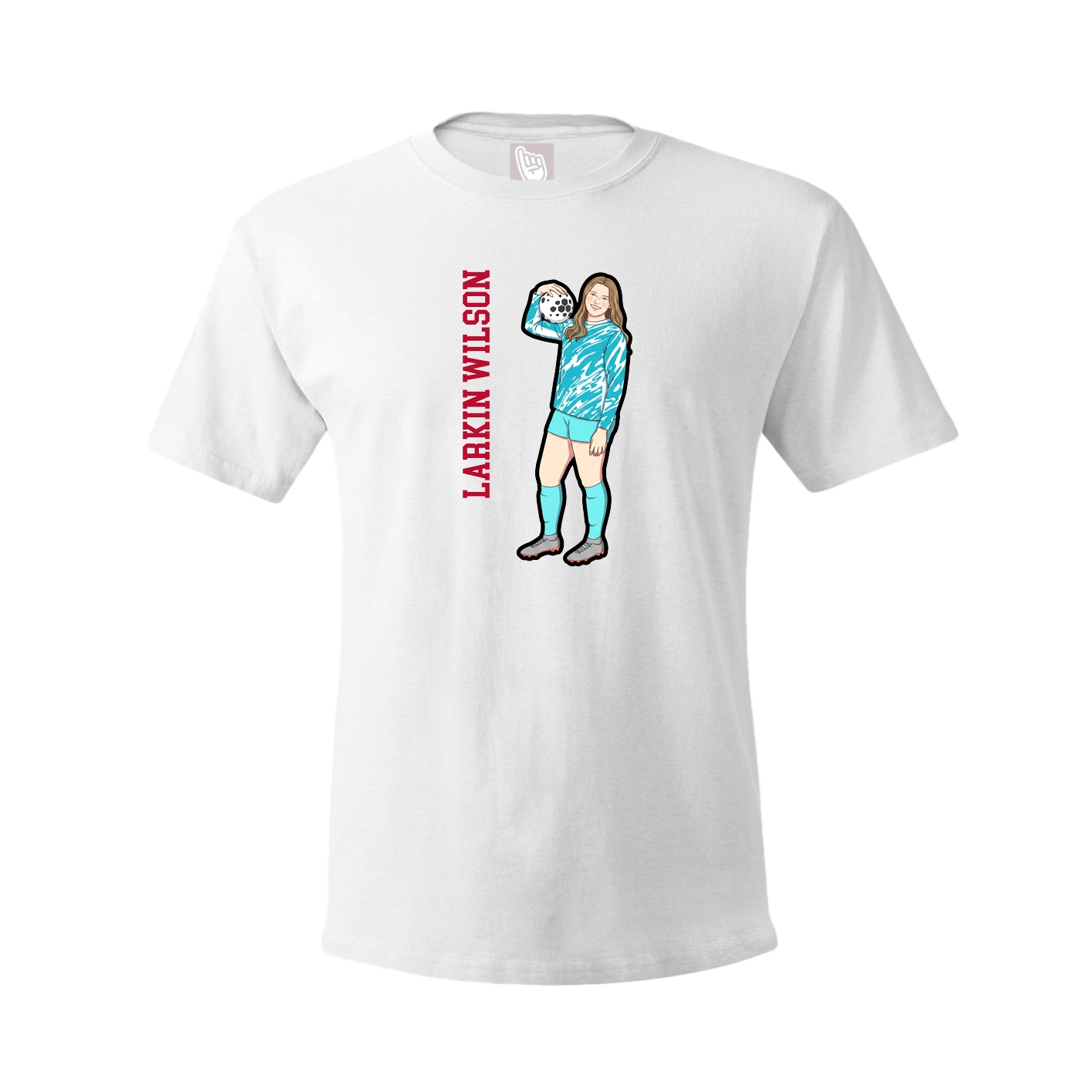 Youth Tee — Name Vertical in White