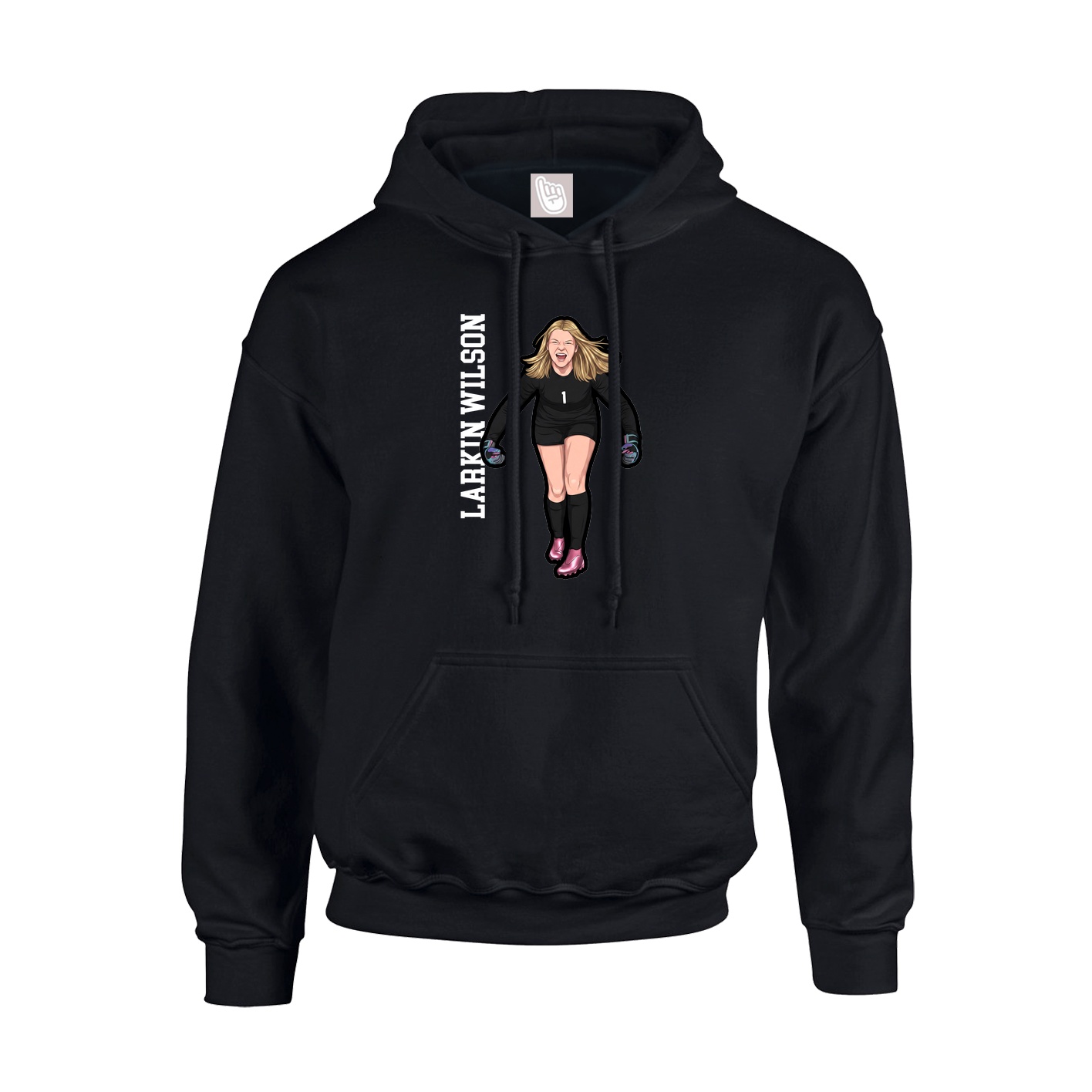 Hoodie — Name Vertical in Black