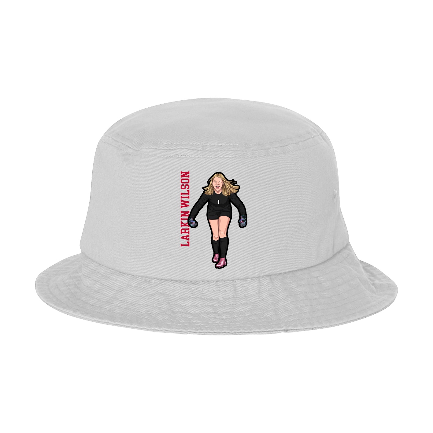 Bucket Cap — Name Vertical in White
