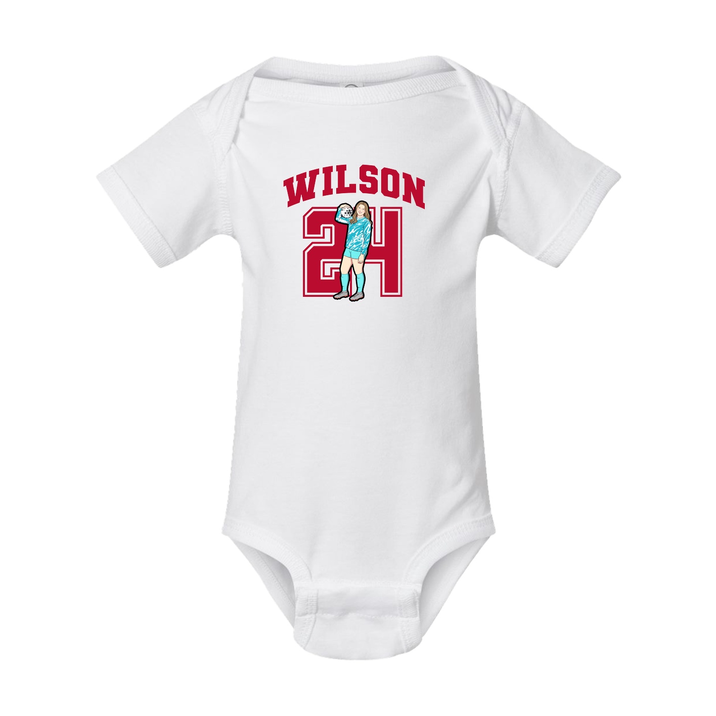 Baby Onesie — Number in White