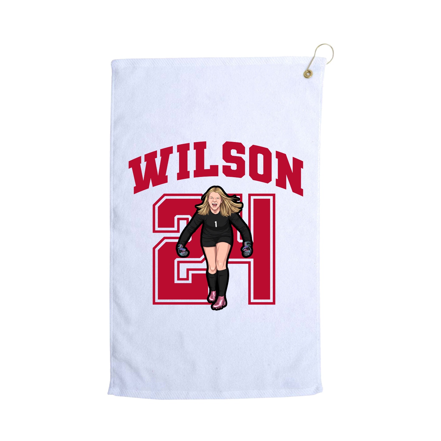 Golf Towel — Number in White