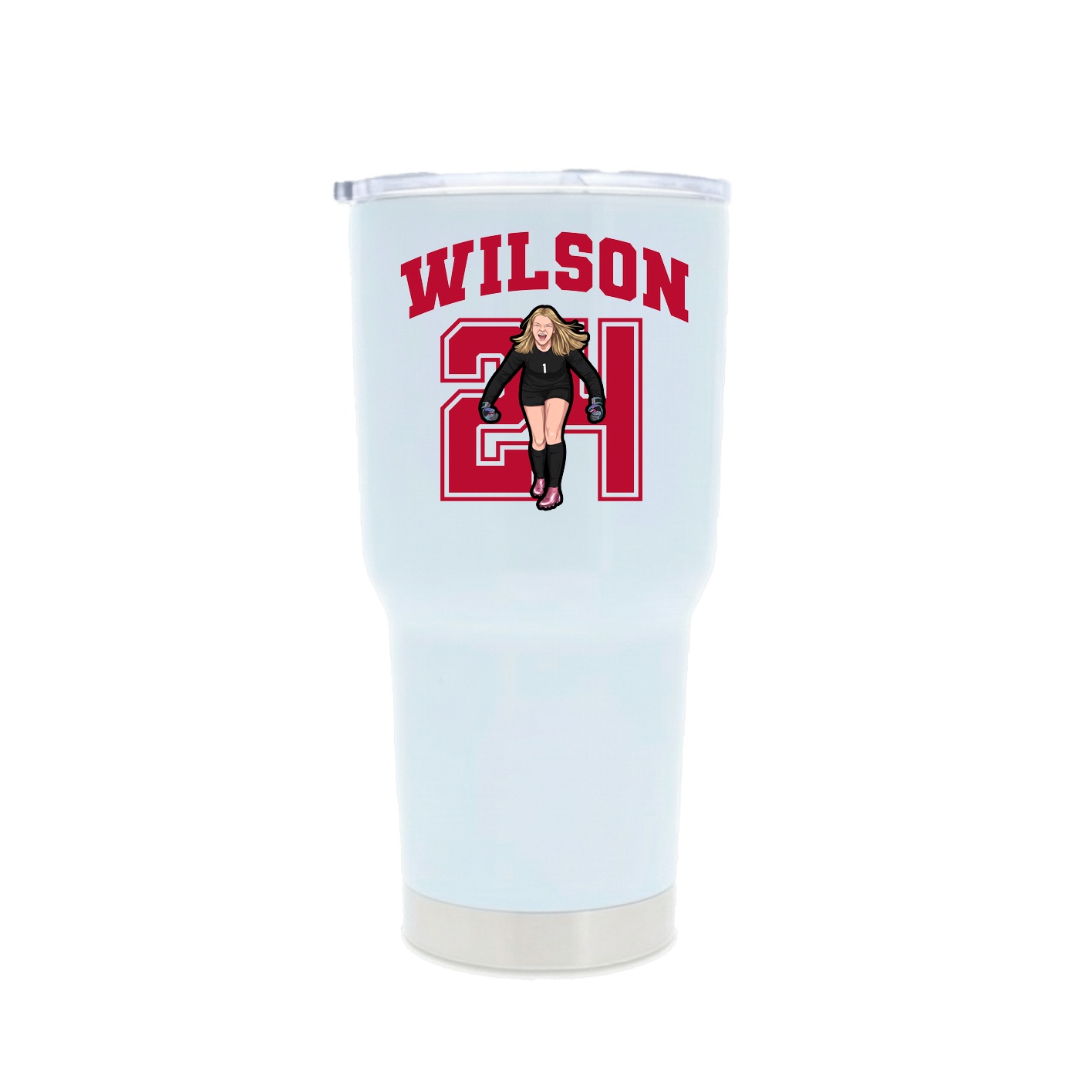 30oz Stainless Steel Tumbler — Number in White
