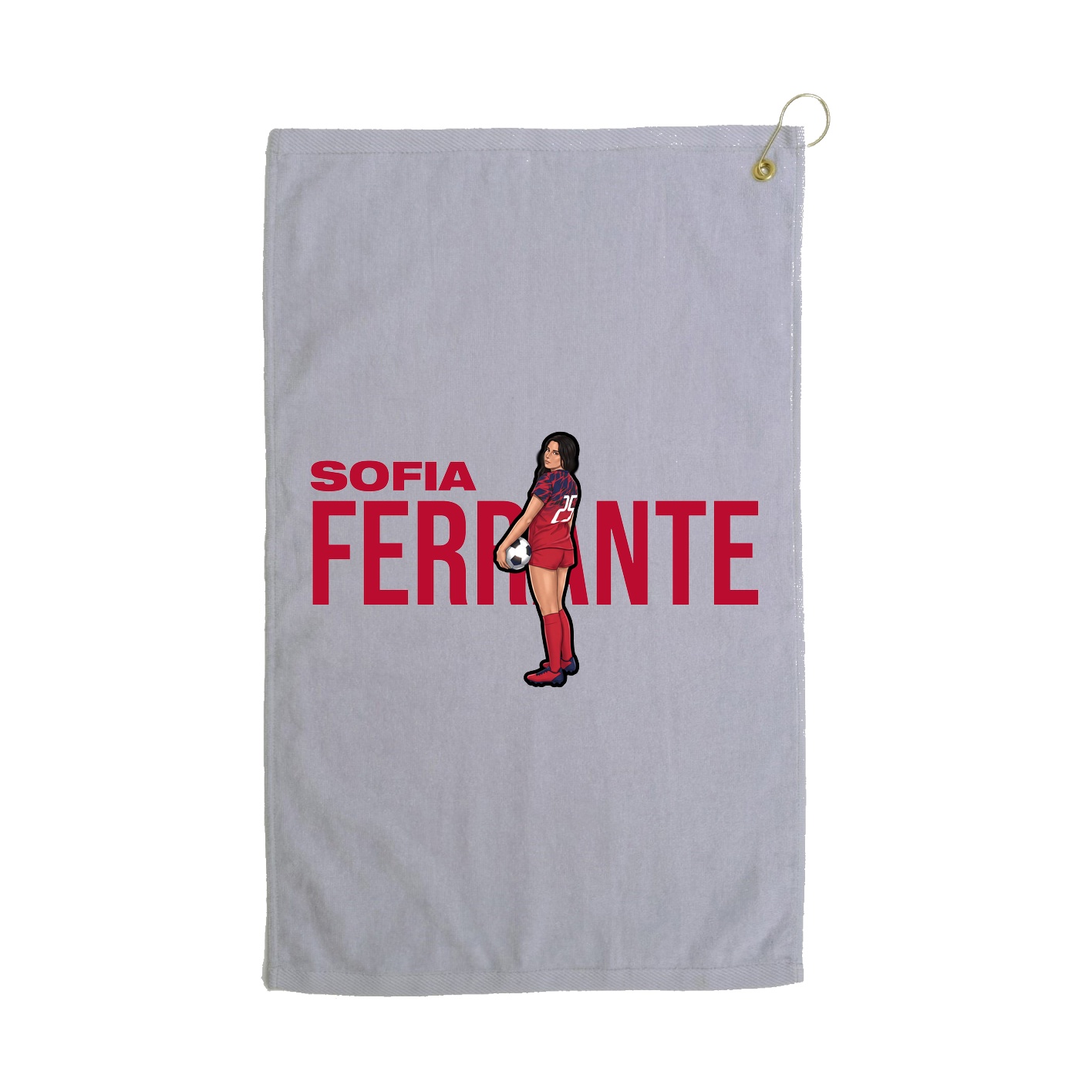 Golf Towel — Player Name in Grey