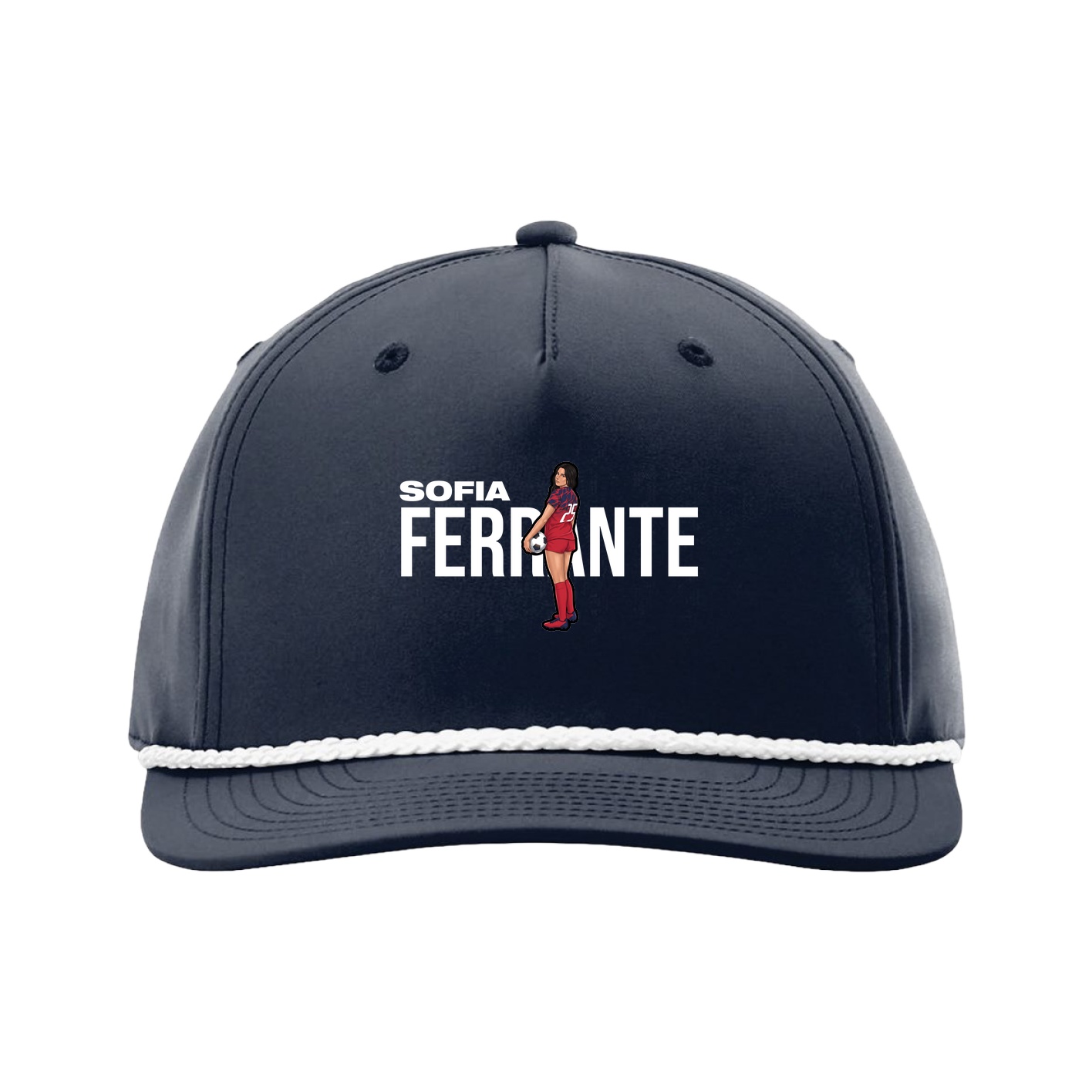 Five-Panel Classic Rope Cap — Player Name in Navy