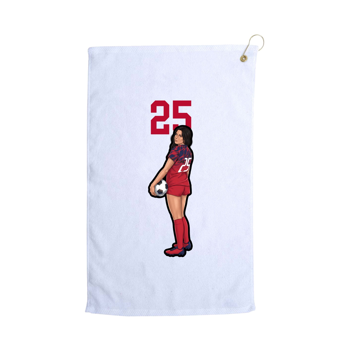 Golf Towel — Number Top in White