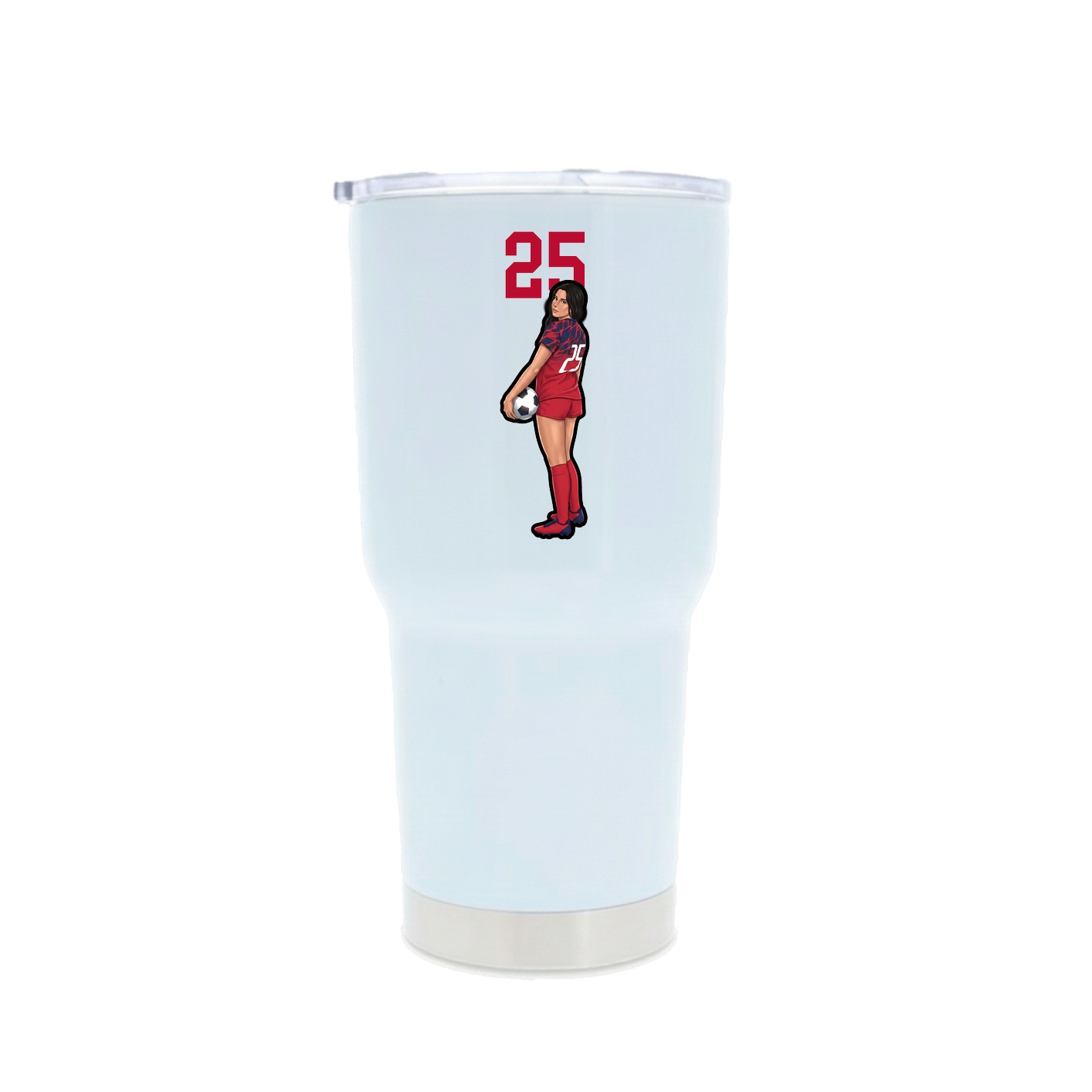 30oz Stainless Steel Tumbler — Number Top in White