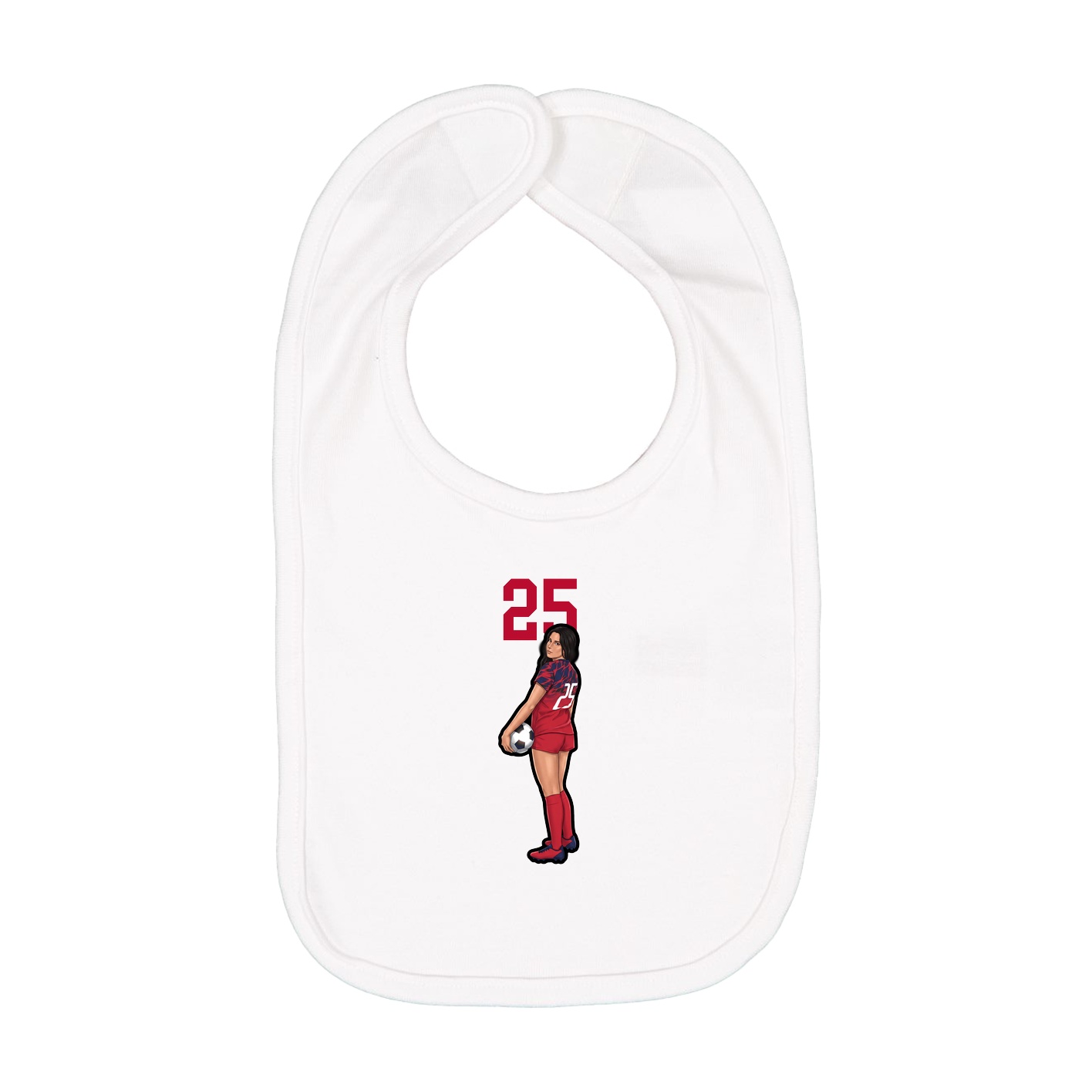 Infant Bib — Number Top in White