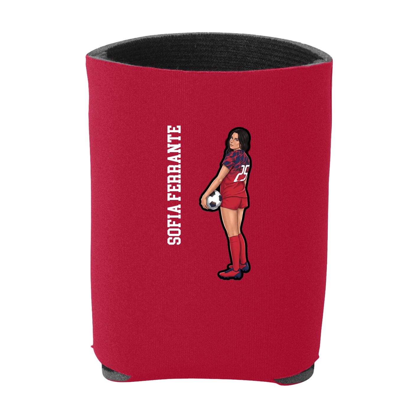 Can Holder — Name Vertical in Red