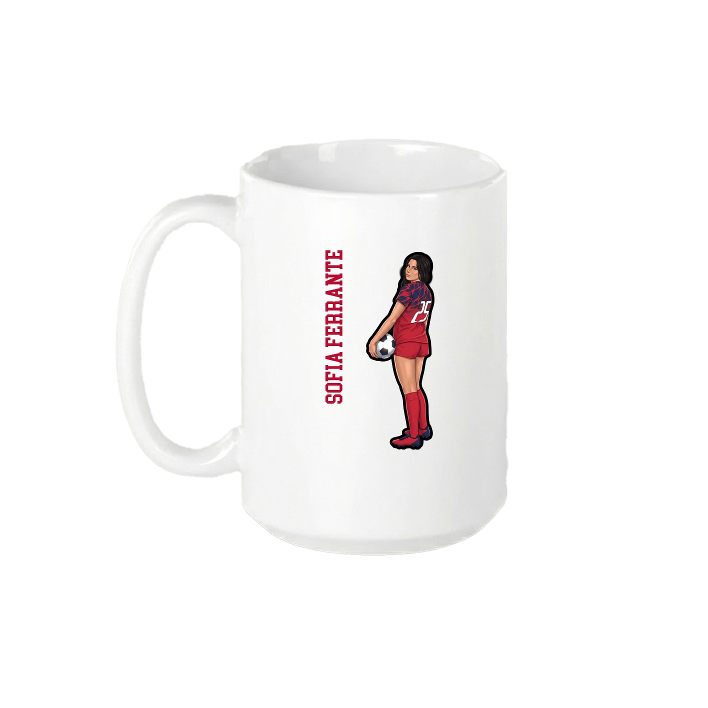 15oz Coffee Mug — Name Vertical in White