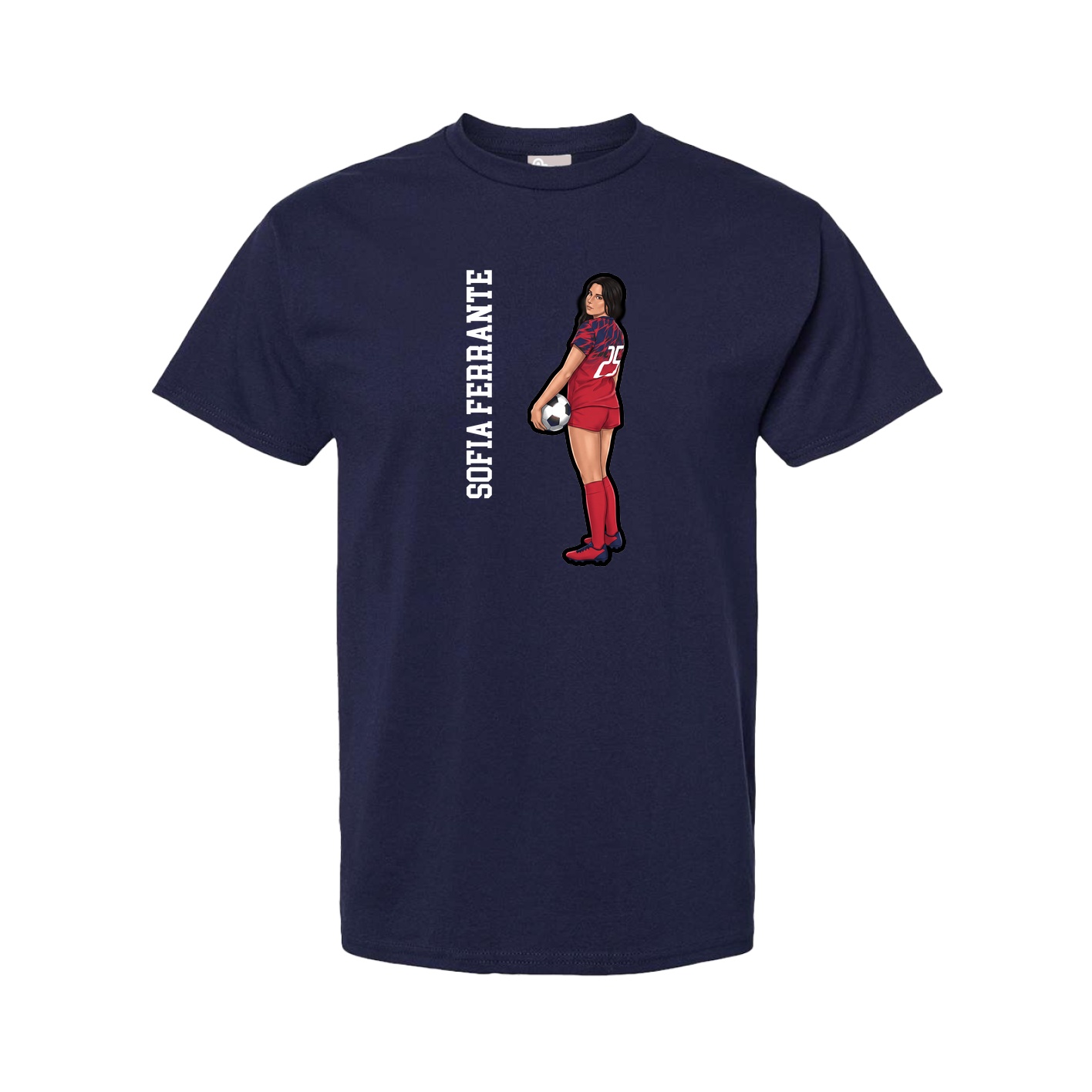 Tee — Name Vertical in Navy