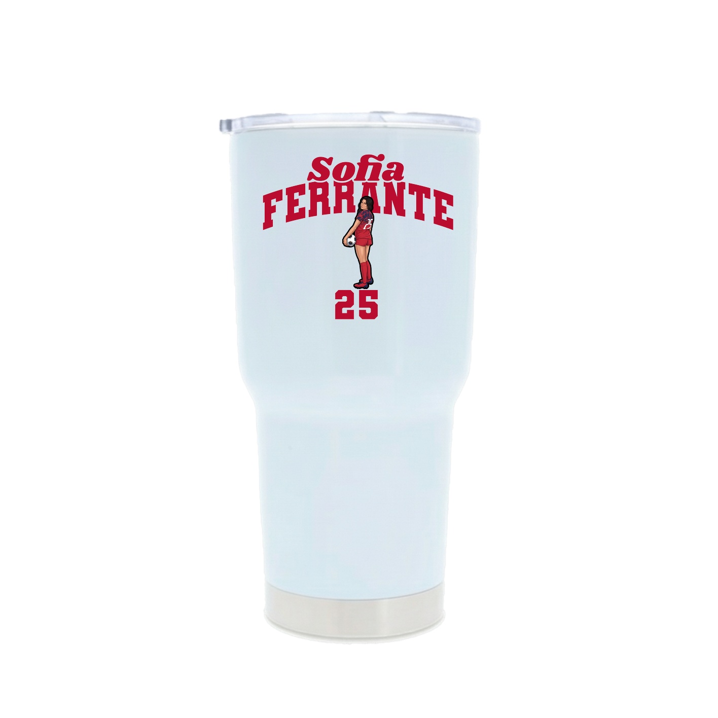 30oz Stainless Steel Tumbler — Signature Arch in White