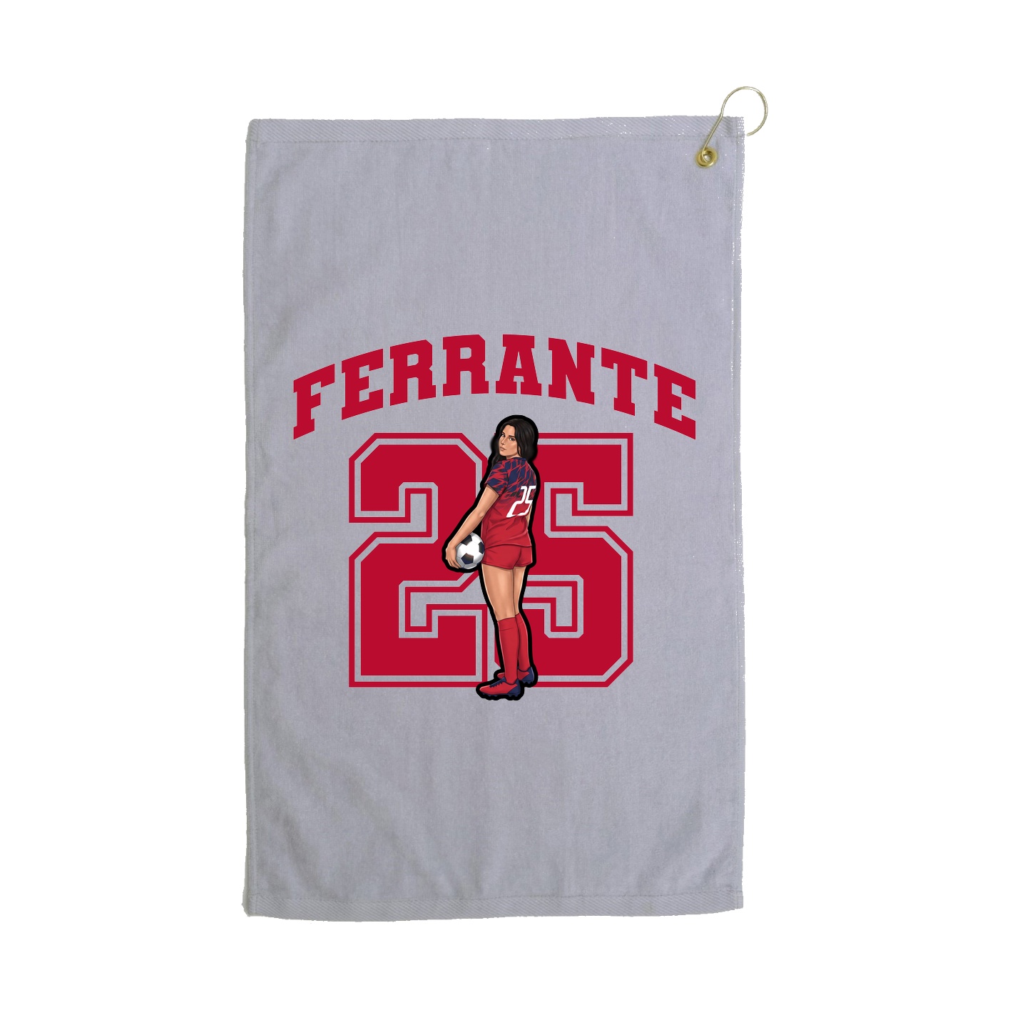 Golf Towel — Number in Grey