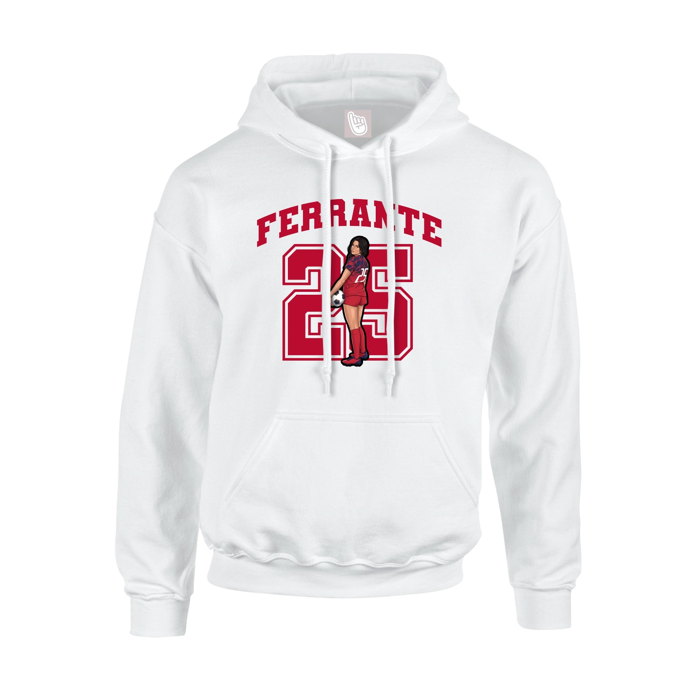 Hoodie — Number in White