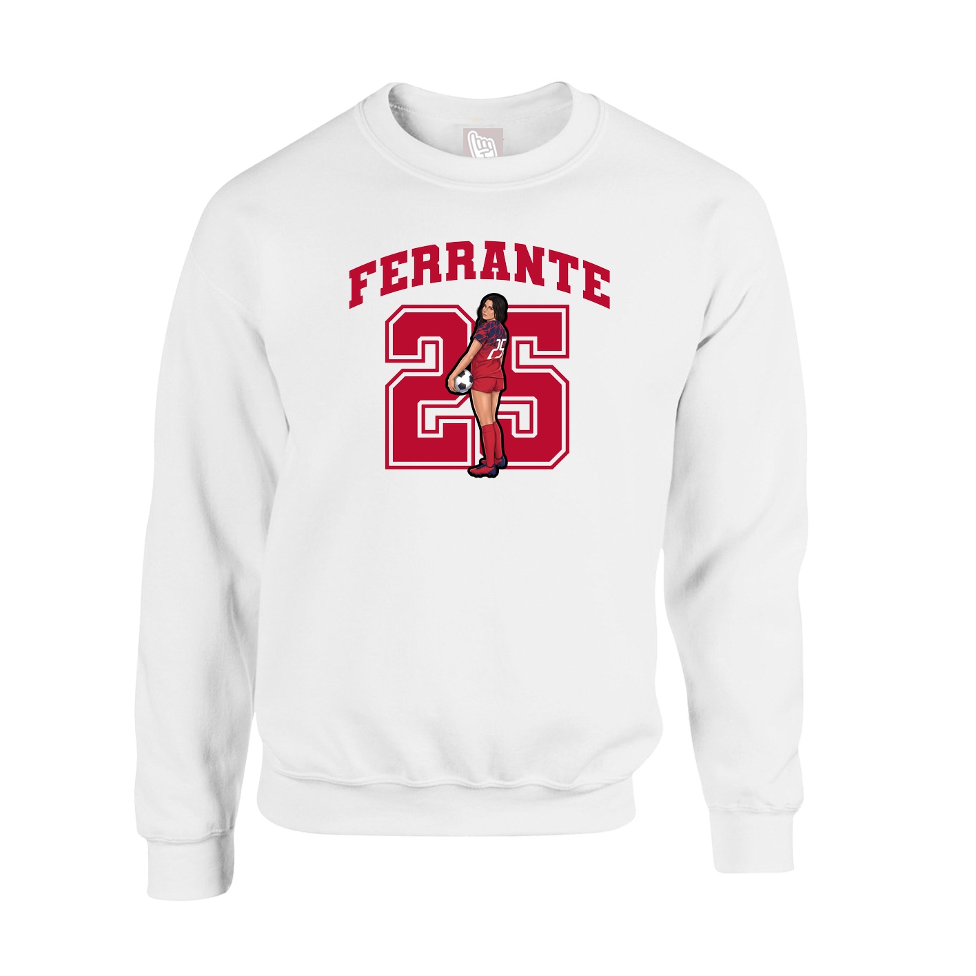 Fleece Crew — Number in White