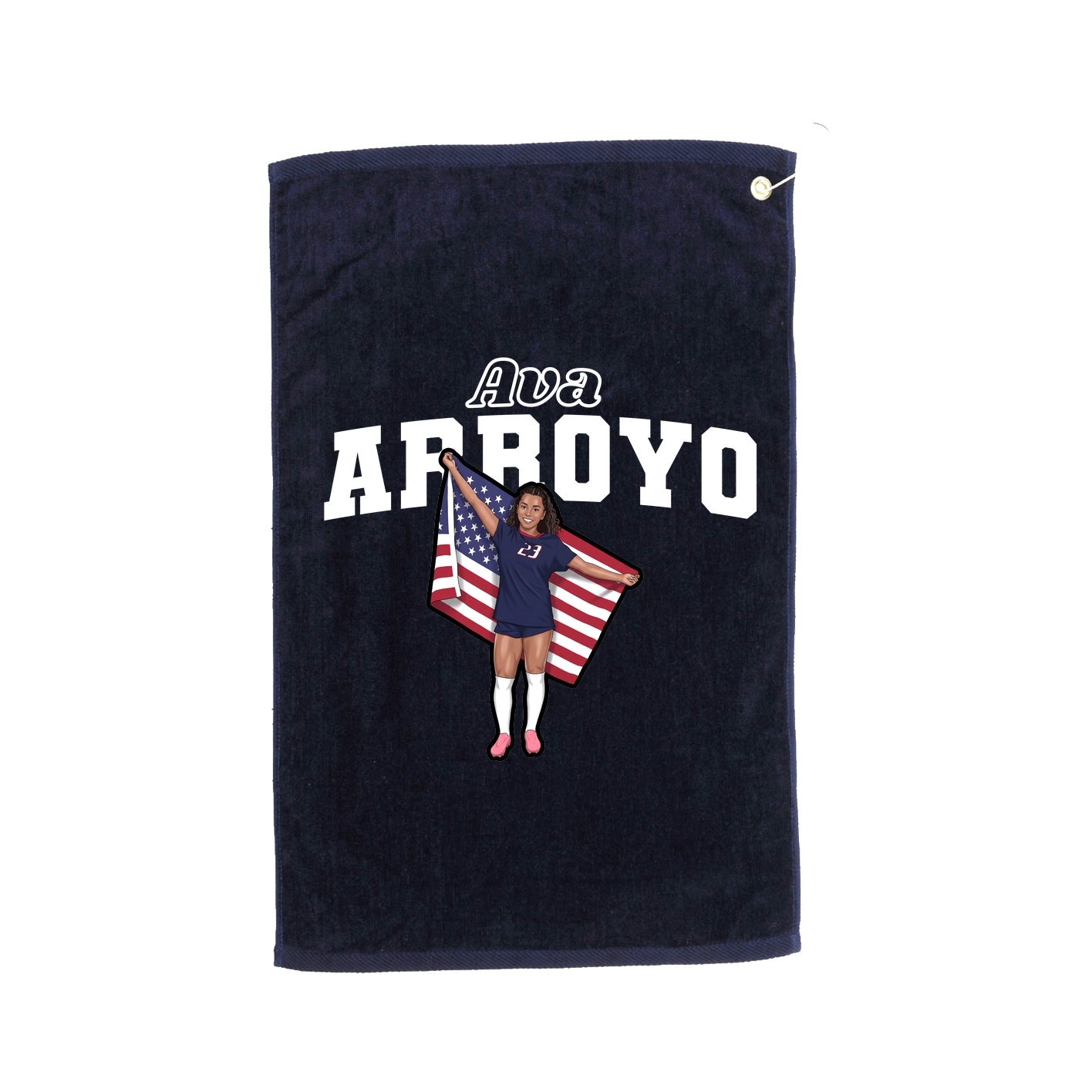 Golf Towel — Name Arch in Navy